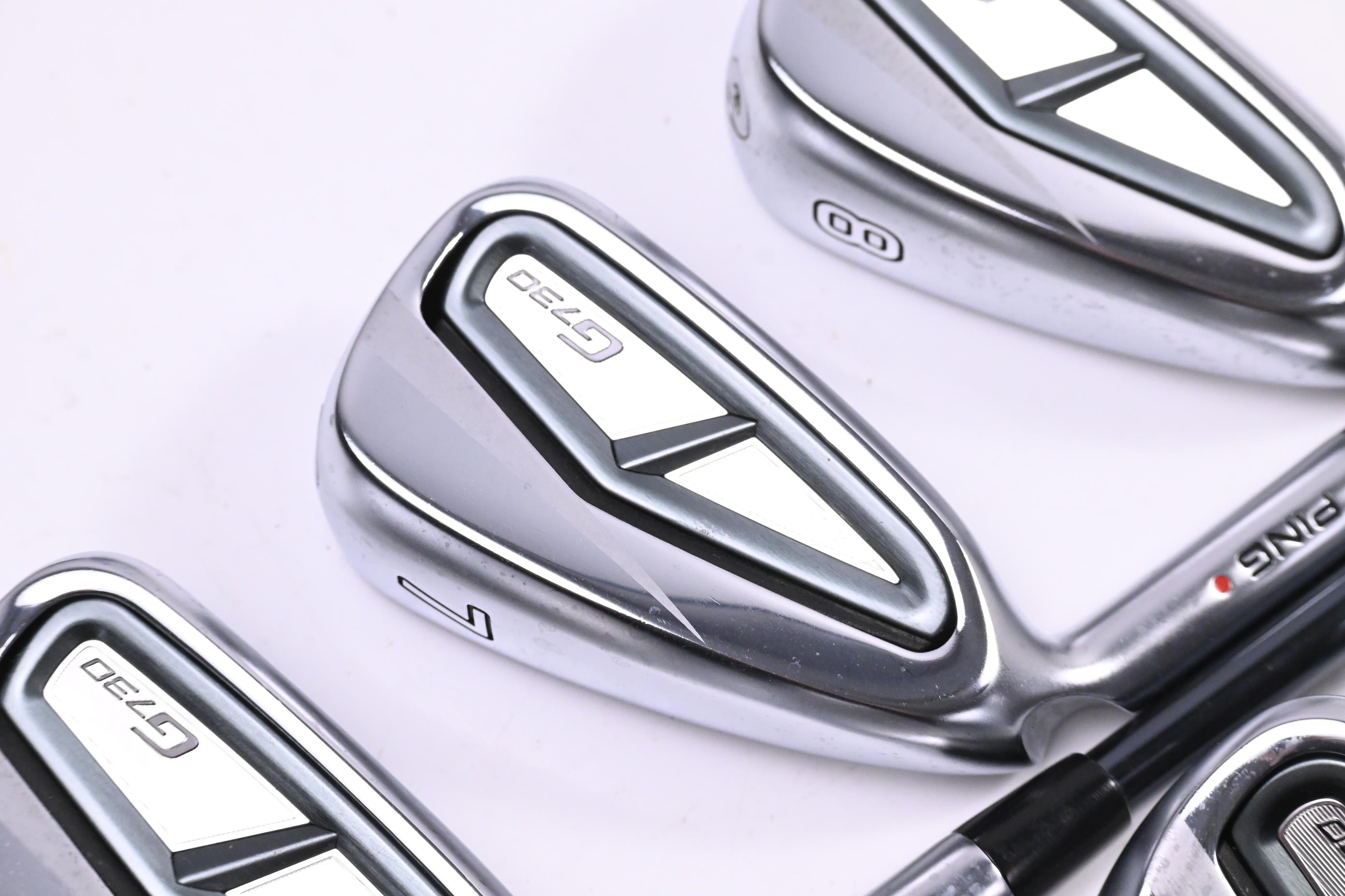 Left Hand Ping G730 Irons / 6-PW+GW / Red Dot / Regular Flex UST Recoil Dart 75