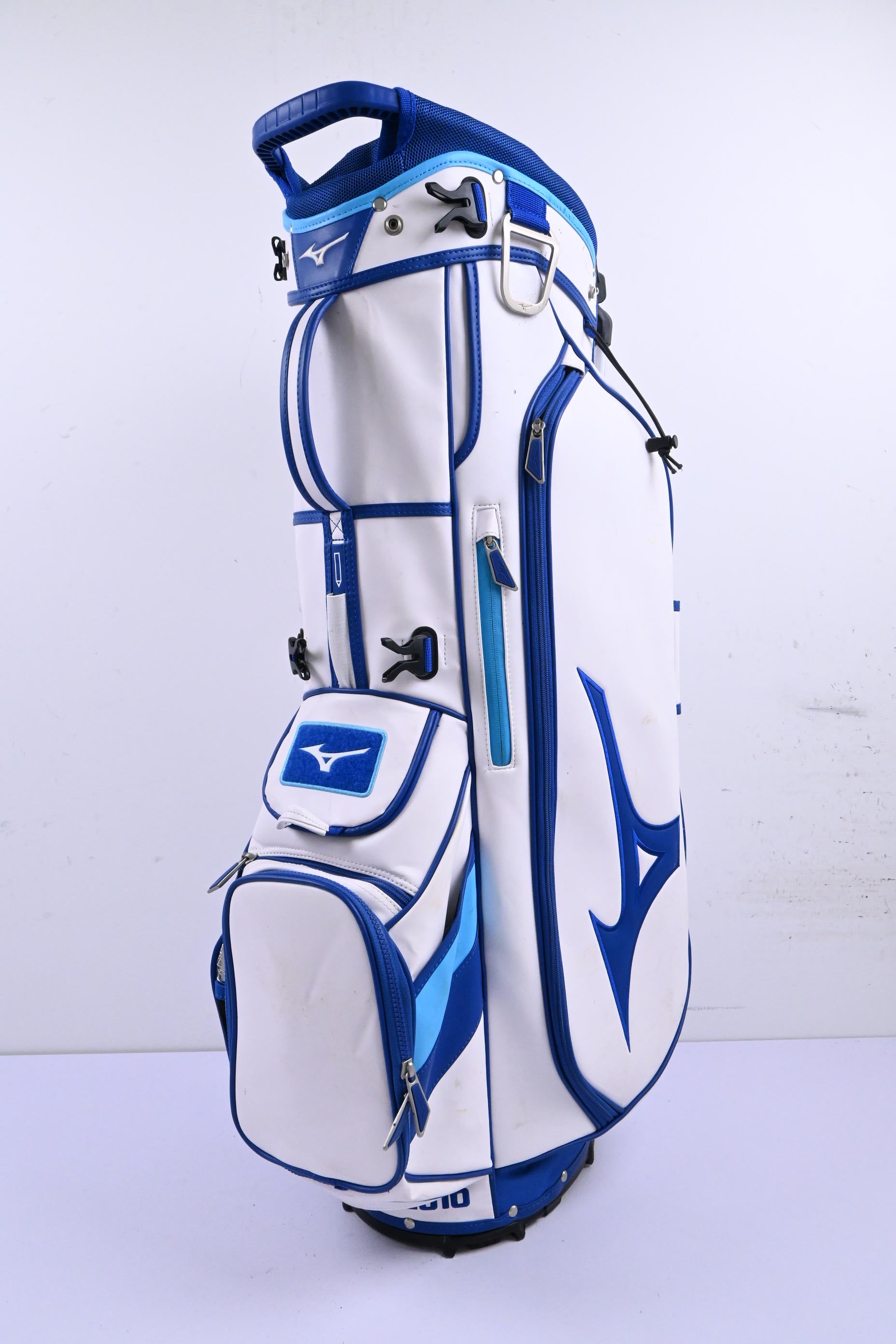 Mizuno Stand Bag / 6-Way Divider / White & Blue