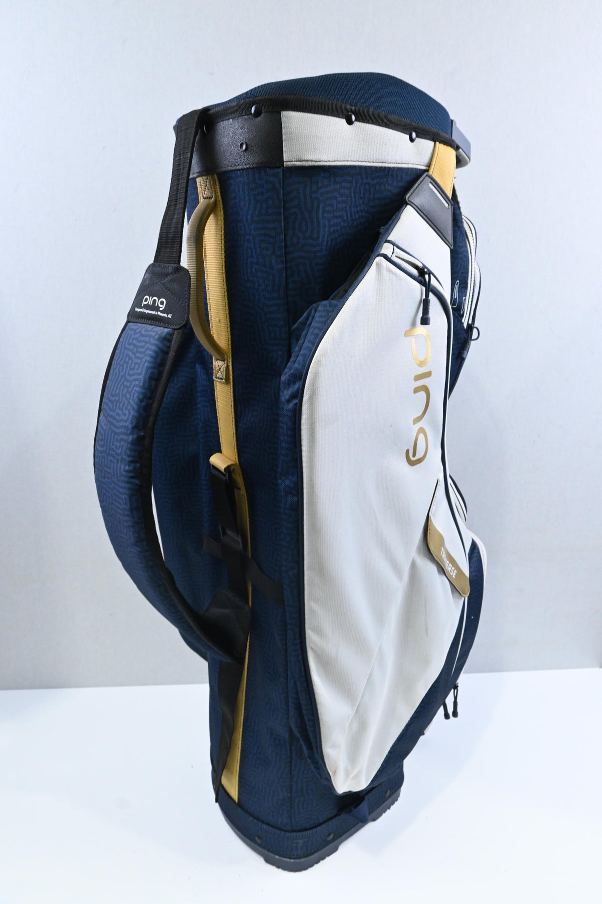 Ping Traverse Cart Bag / 14-Way / Navy, White, Gold