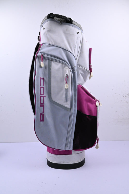 Cobra Cart Bag / 14-Way Divider / White, Pink & Grey
