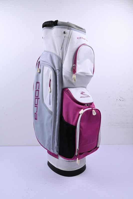 Cobra Cart Bag / 14-Way Divider / White, Pink & Grey