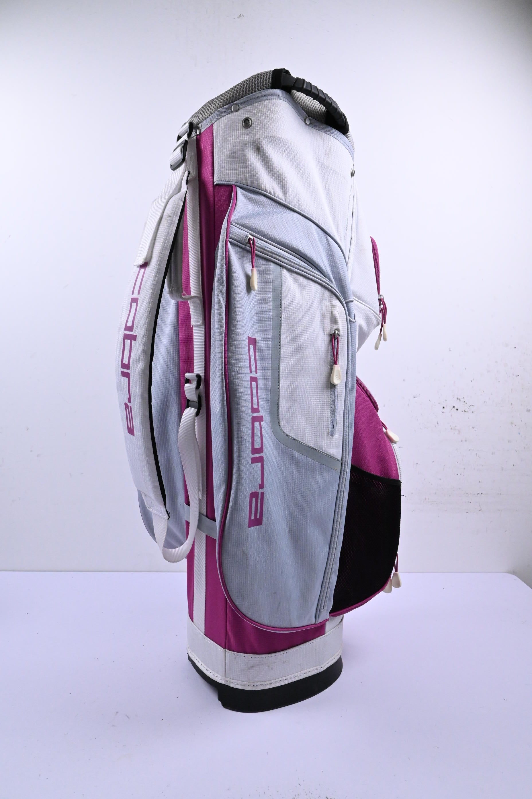 Cobra Cart Bag / 14-Way Divider / White, Pink & Grey