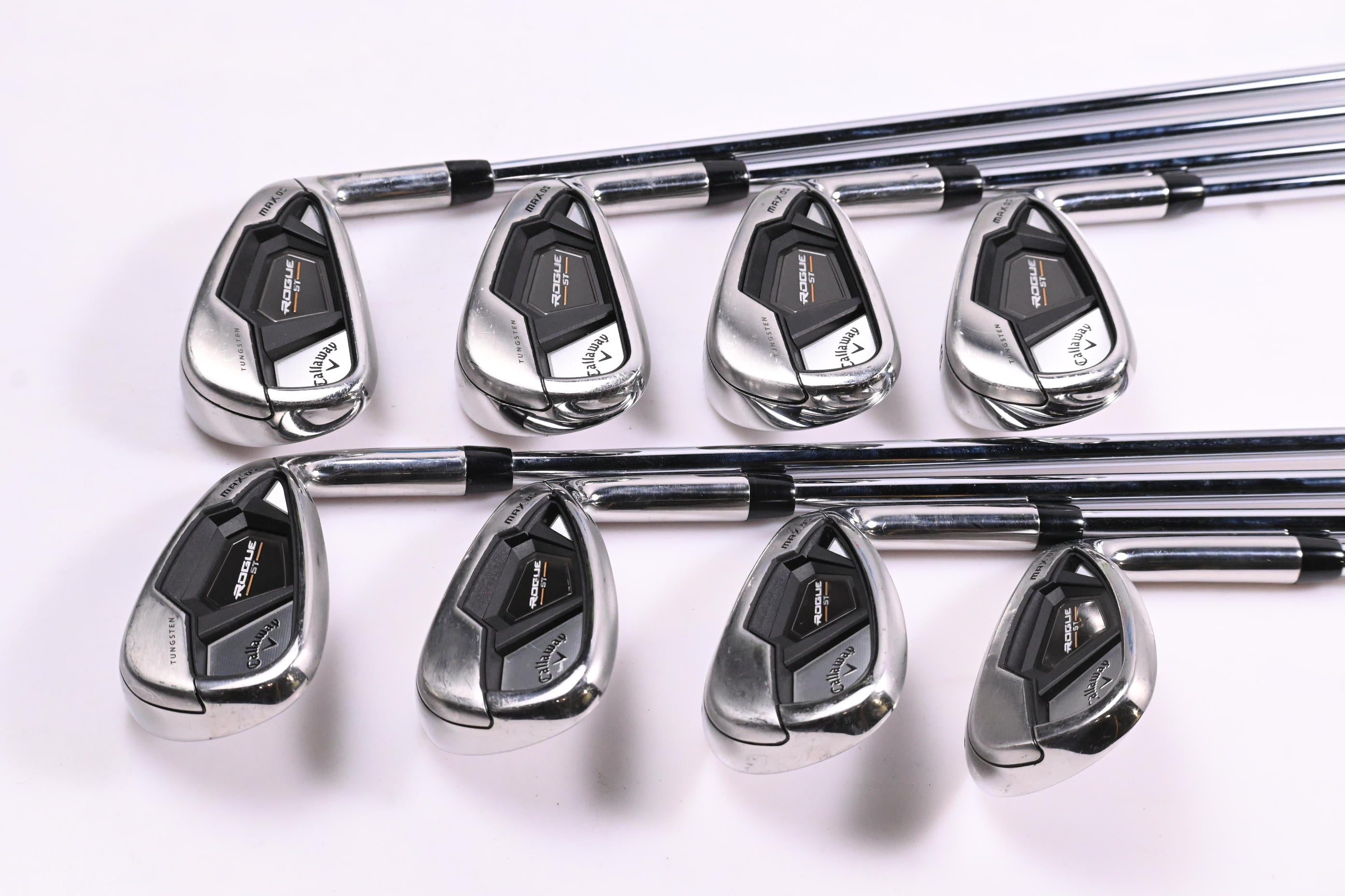 Callaway Rogue ST Max OS Irons / 5-PW+GW+SW / Regular Flex Elevate MPH 85