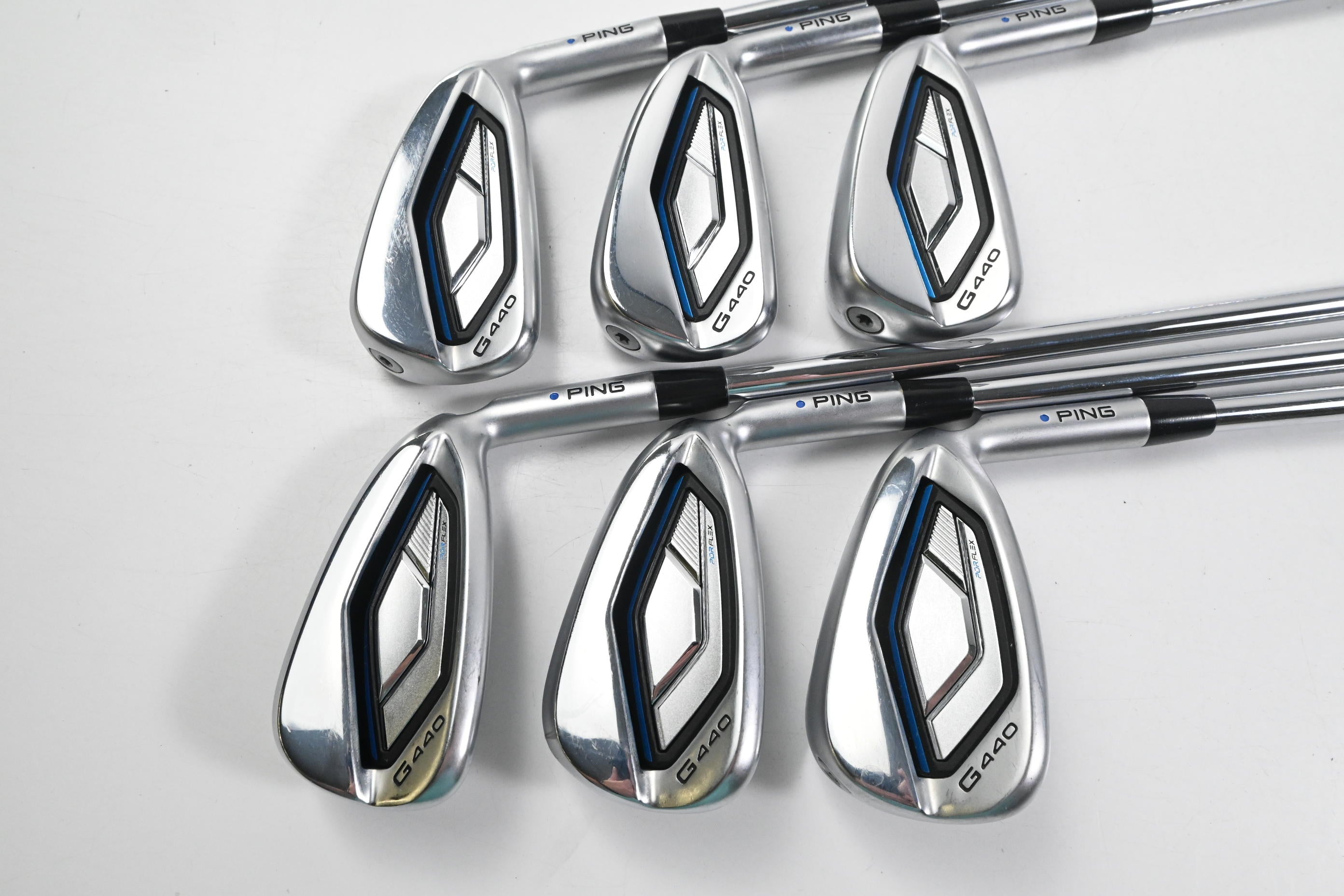 Ping G440 Irons / 5-PW / Blue Dot / Regular Flex Ping AWT 3.0 Shafts