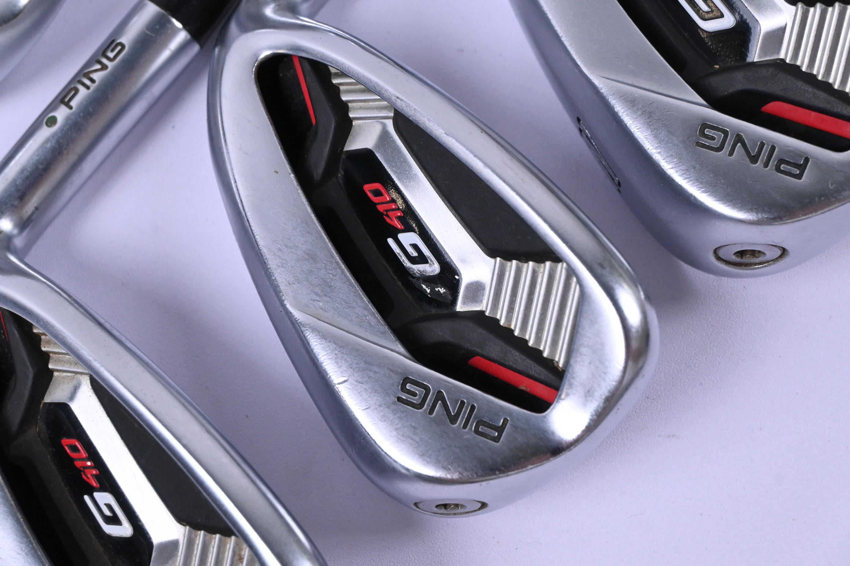 Ping G410 Irons / 5-PW+GW / Green Dot / Regular Flex Ping AWT 2.0 Shafts
