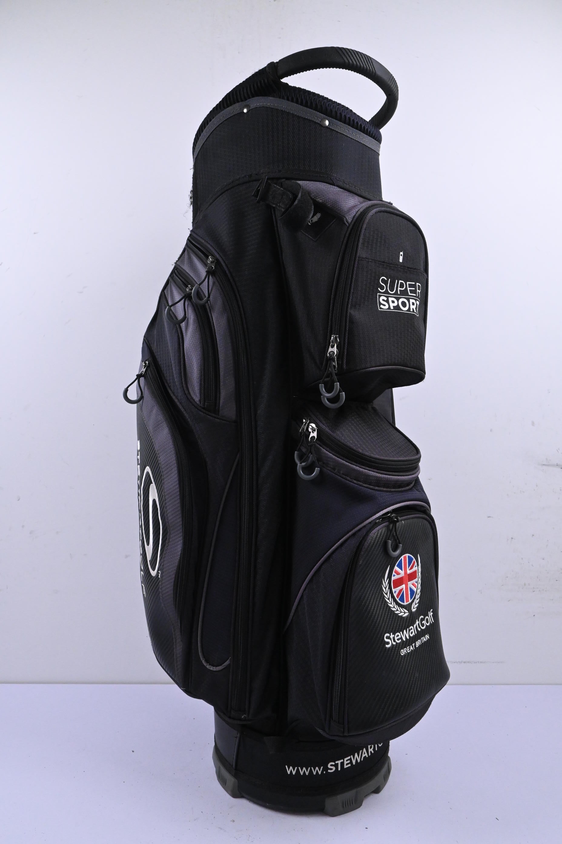 Stewart Golf Super Sport Cart Bag / 14-Way Divider / Black & Grey