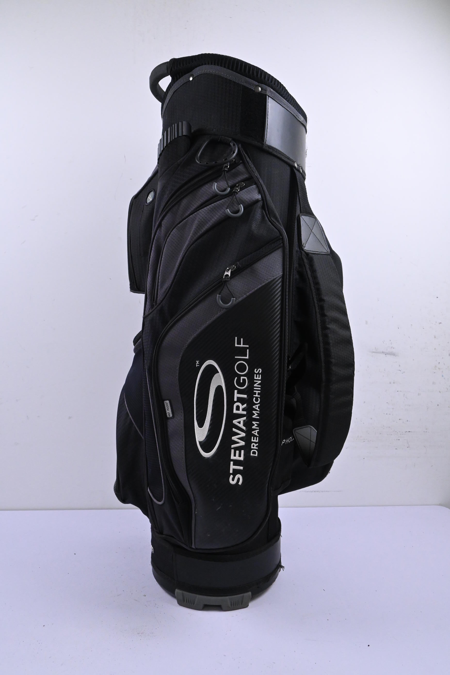 Stewart Golf Super Sport Cart Bag / 14-Way Divider / Black & Grey