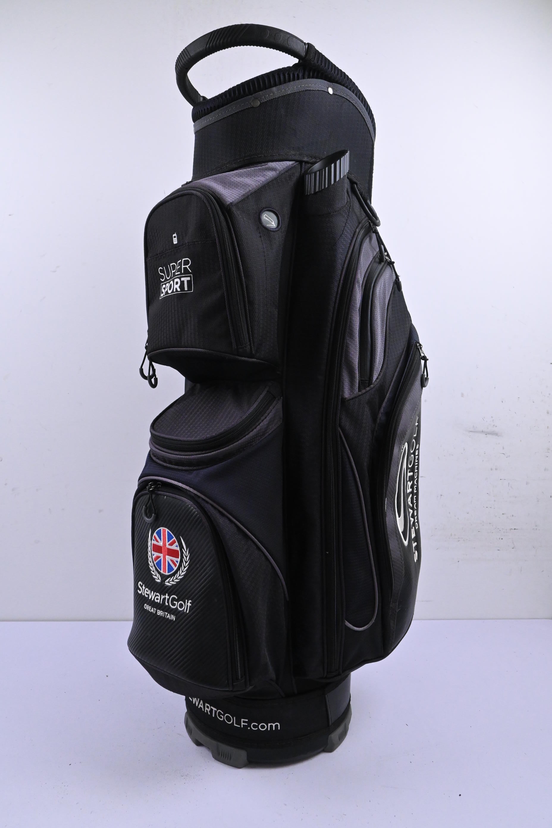 Stewart Golf Super Sport Cart Bag / 14-Way Divider / Black & Grey