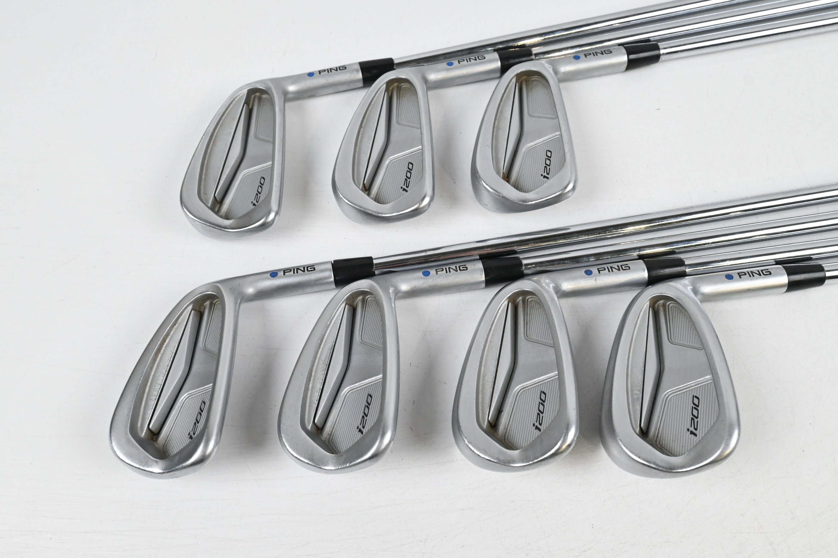 Ping i200 Irons / 4-PW / Blue Dot / Stiff Flex Ping AWT 2.0 Steel Shafts