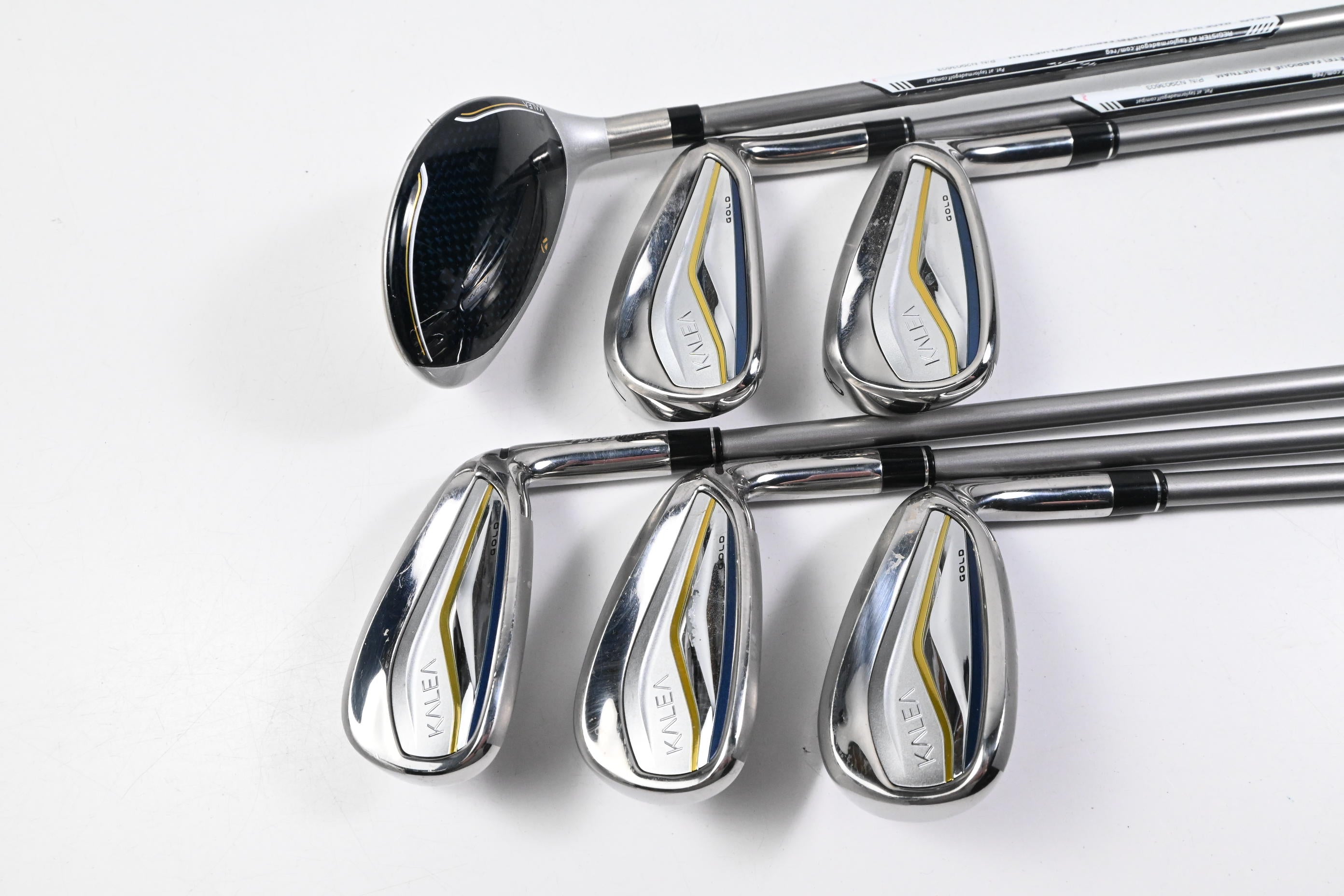 Ladies Taylormade Kalea Gold Hybrid Combo Irons / 6H+7-PW+SW / Ladies Flex