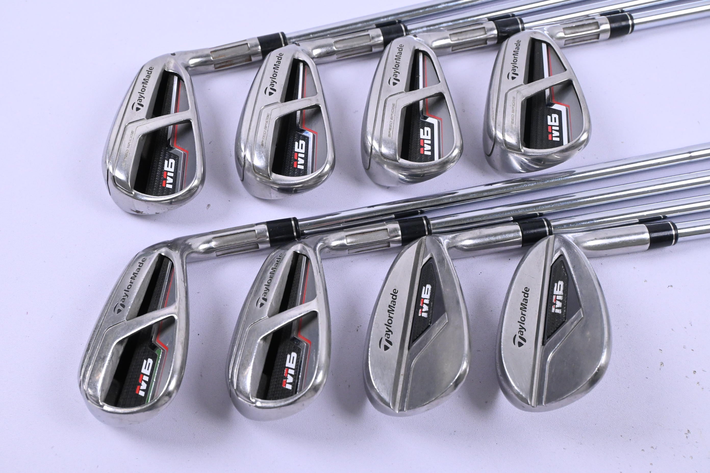 Taylormade M6 Irons / 5-PW+GW+SW / Regular Flex KBS Max MT 85 Shafts