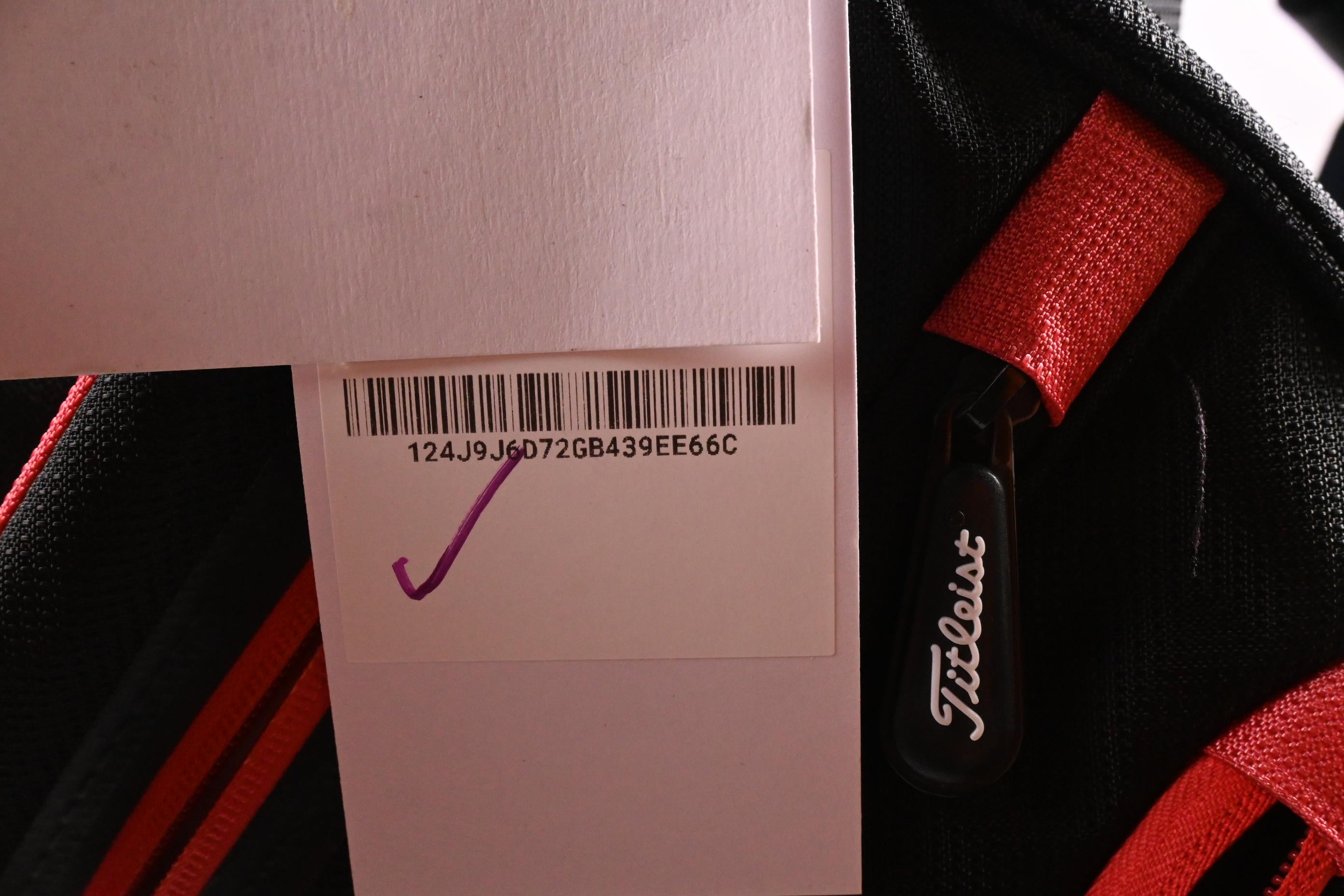 Titleist Cart Bag / 14-Way Divider / Black, White, Red