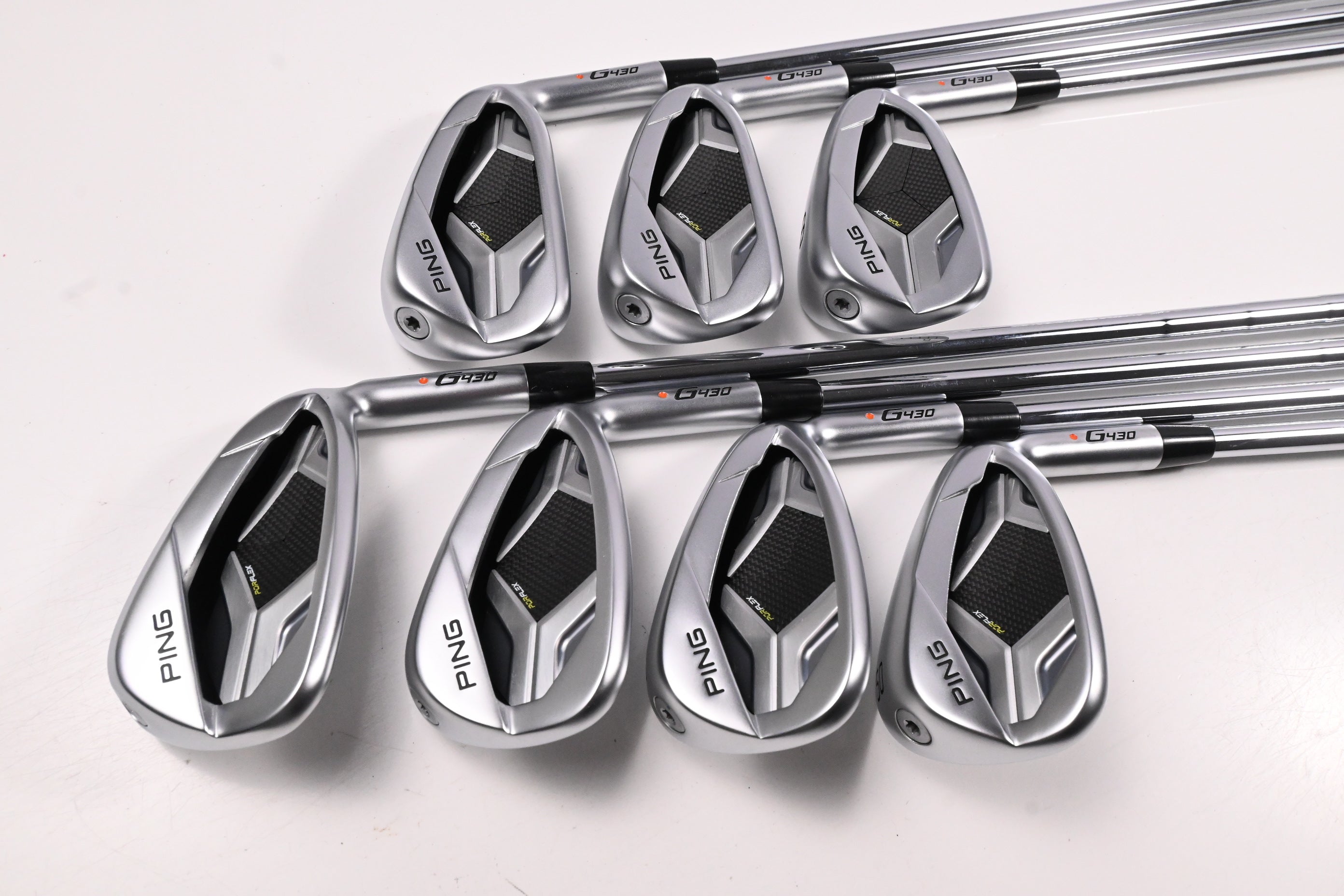 Ping G430 Irons / 6-PW+45+50 / Orange Dot / Stiff Flex Ping AWT 2.0 Shafts
