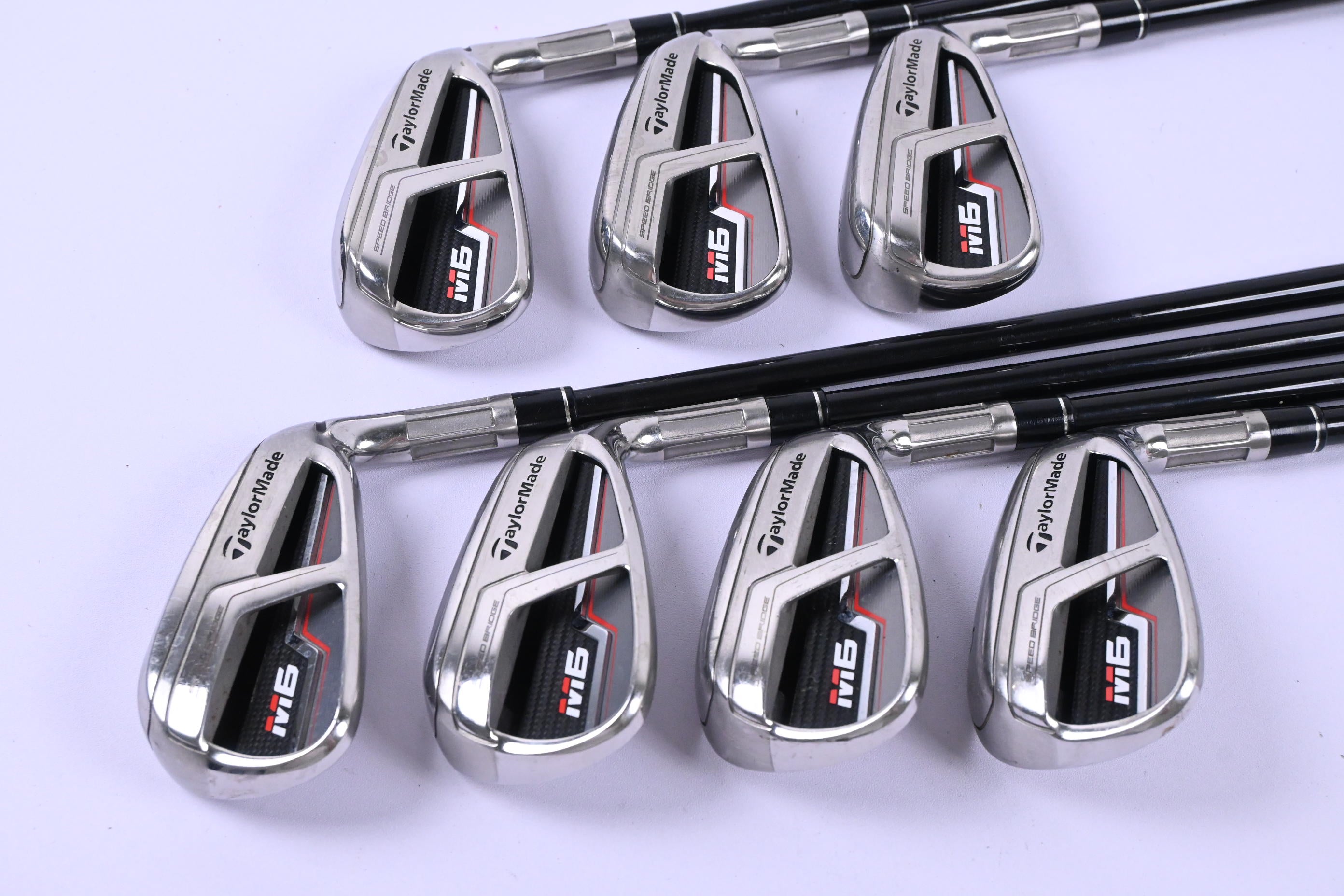 Taylormade M6 Irons / 4-PW / Regular Flex Fujikura Atmos Orange 6 Shafts