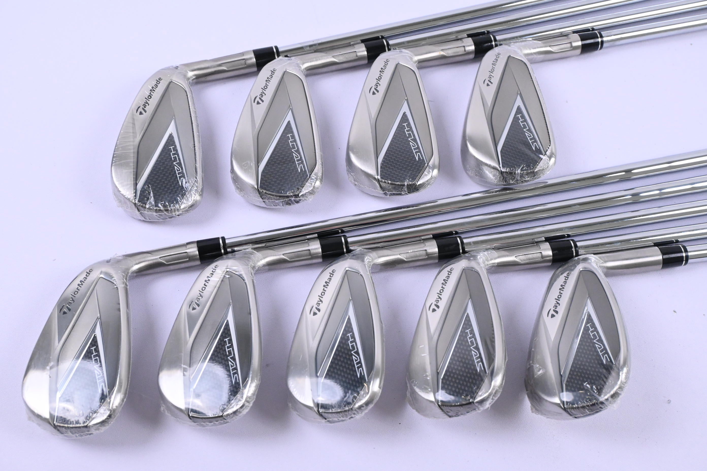 Taylormade Stealth Irons / 4-PW+GW+SW / Stiff Flex KBS Max MT 85 Shafts