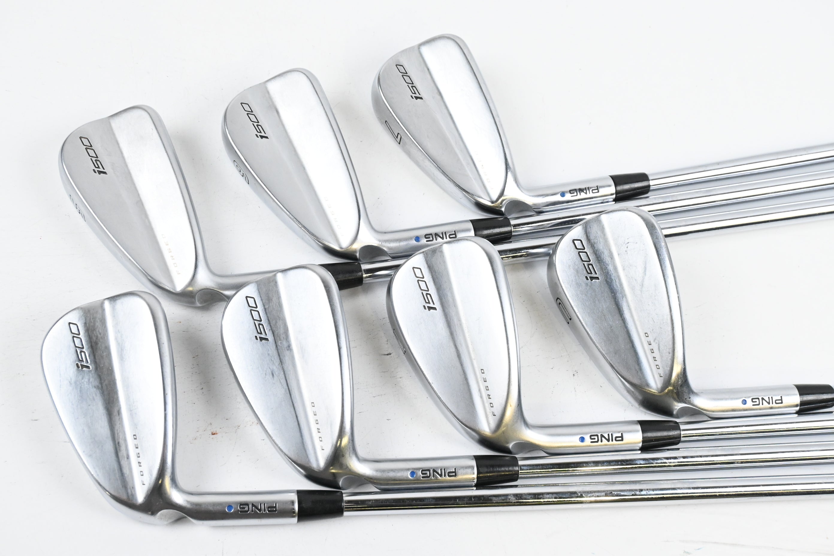 Left Hand Ping i500 Irons / 5-PW+GW / Blue Dot / Regular Flex Dynamic Gold R300
