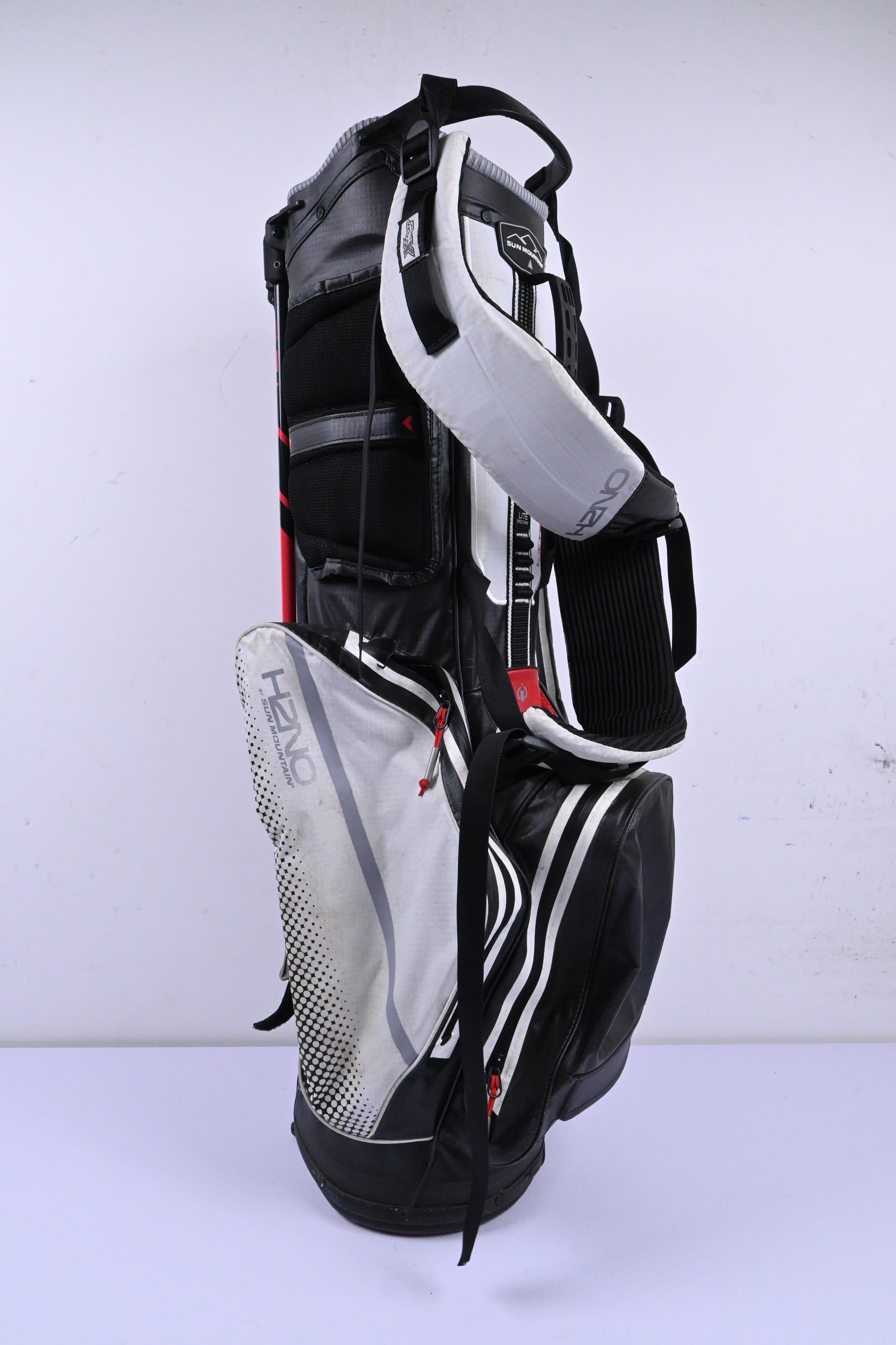 Sun Mountain H2NO Lite Speed Stand Bag / 4-Way Divider / Black, White & Red