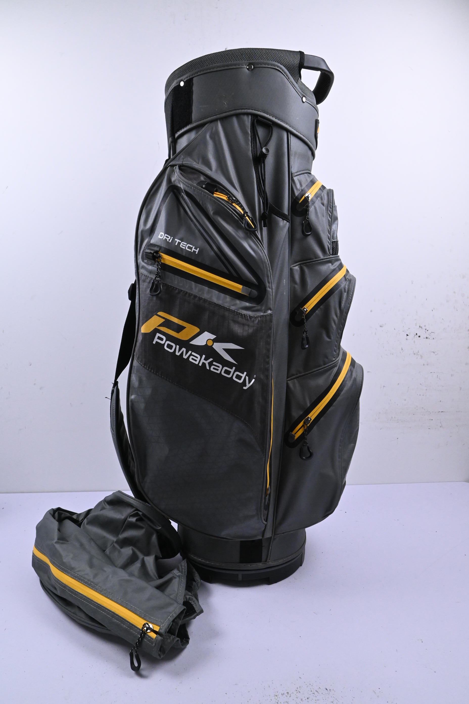 Powakaddy Dri Tech Cart Bag / 14-Way Divider / Grey & Yellow