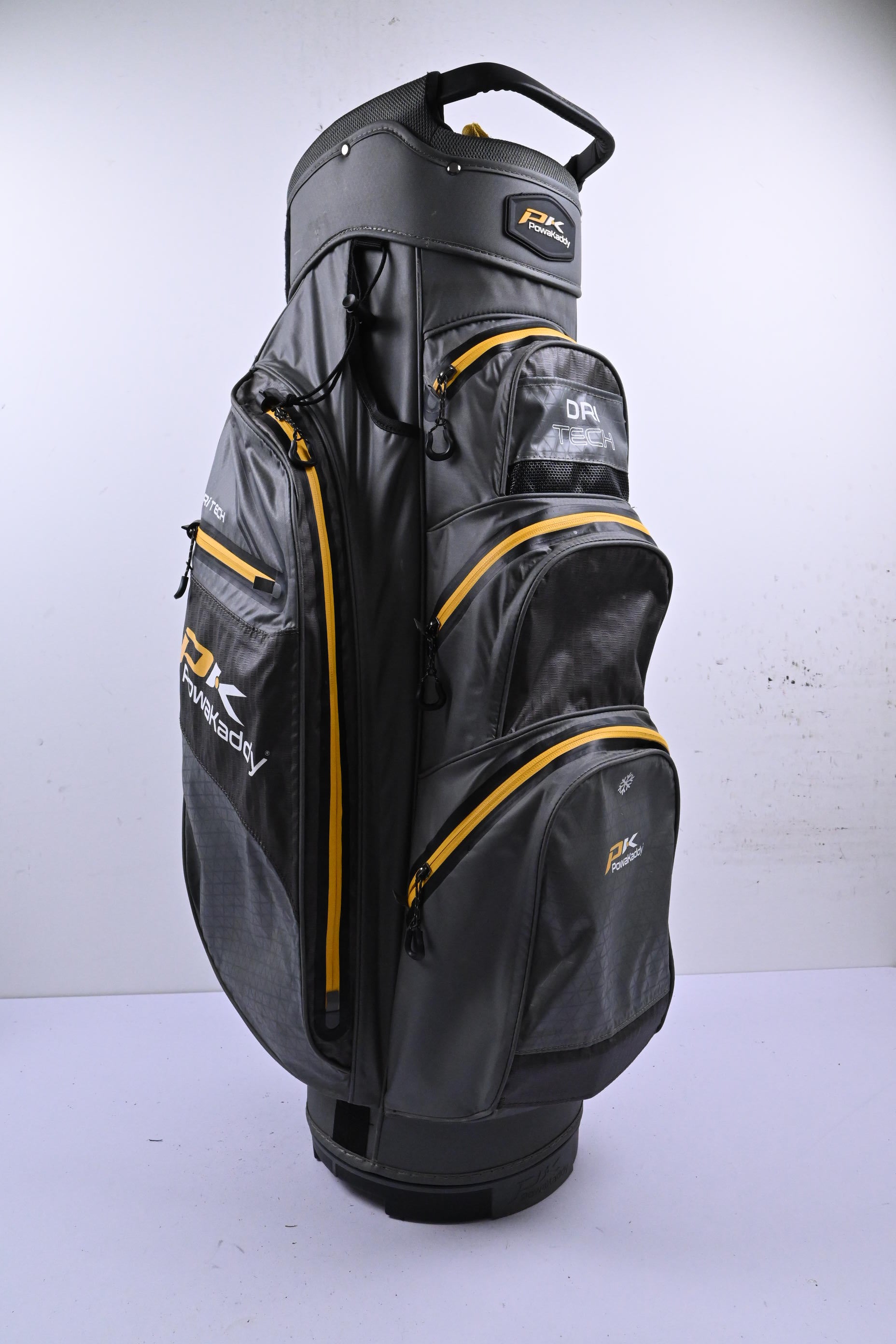 Powakaddy Dri Tech Cart Bag / 14-Way Divider / Grey & Yellow