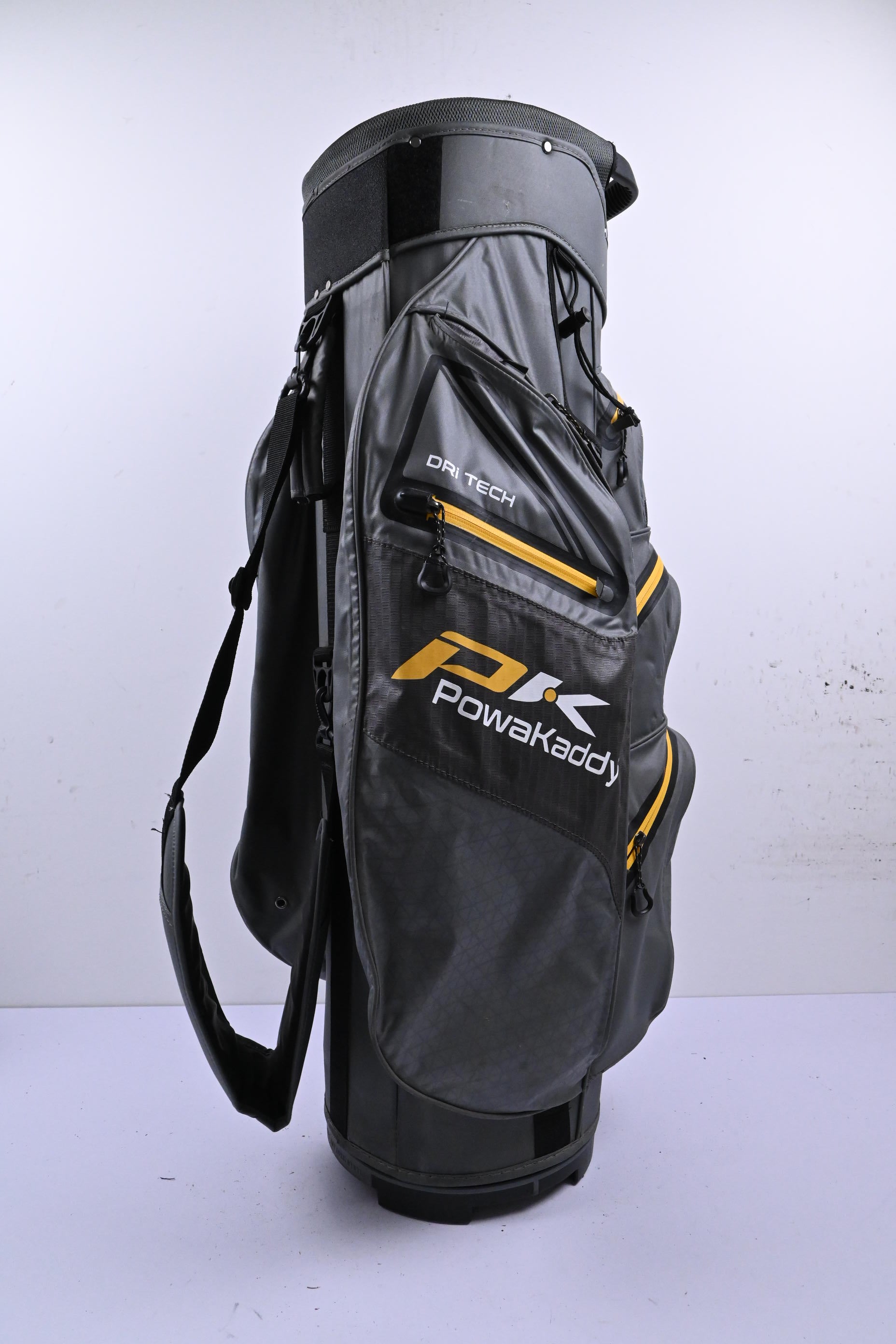 Powakaddy Dri Tech Cart Bag / 14-Way Divider / Grey & Yellow