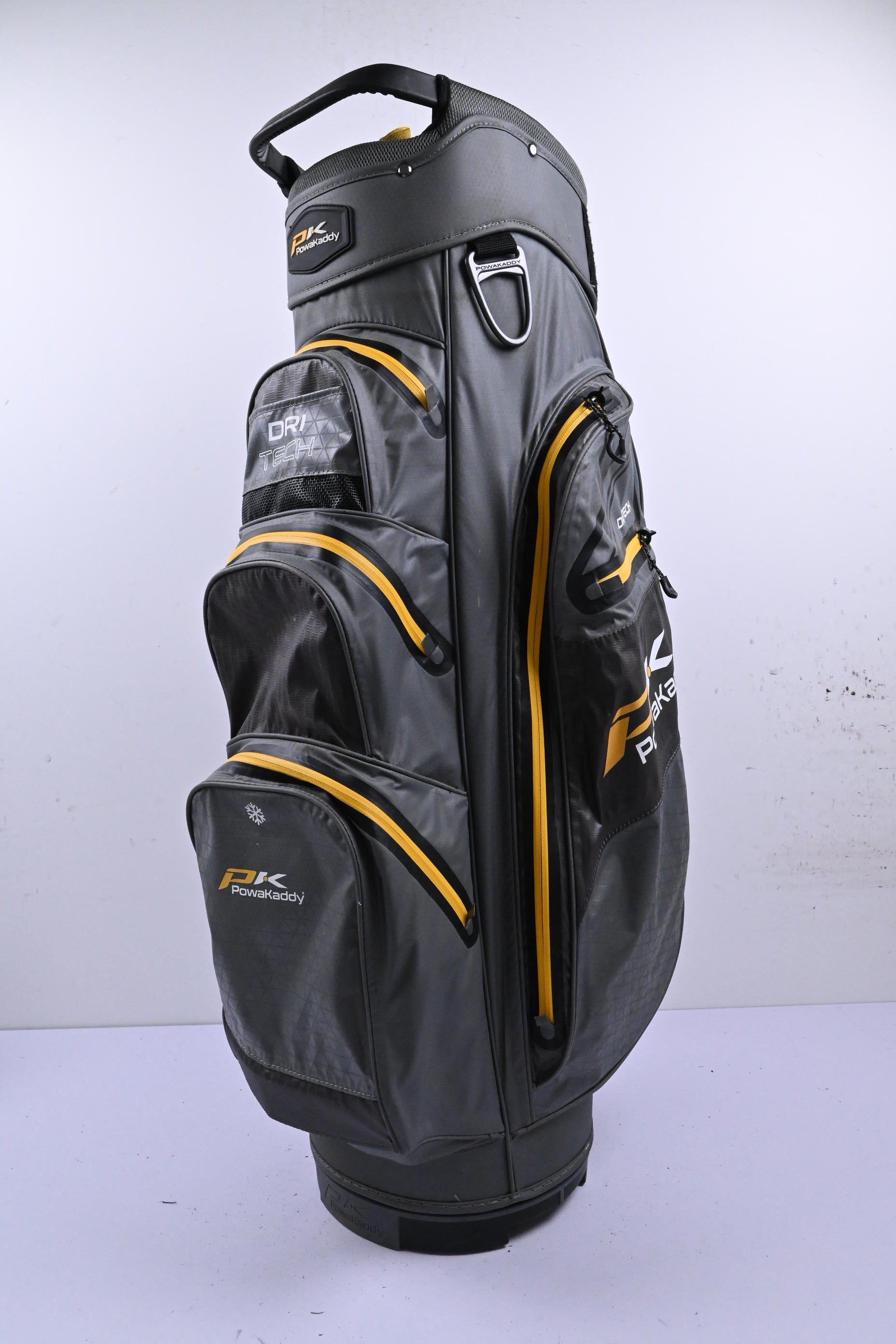Powakaddy Dri Tech Cart Bag / 14-Way Divider / Grey & Yellow