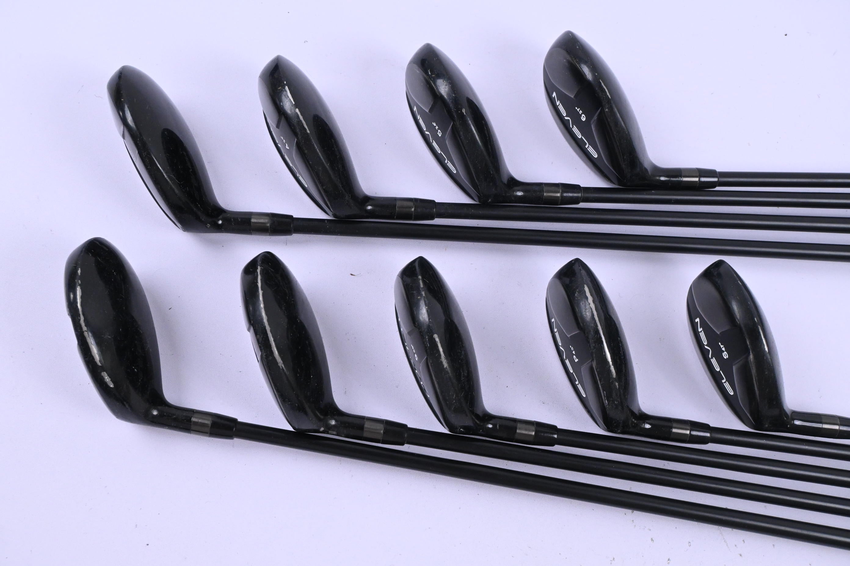 Left Hand Eleven Irons / 3-PW+SW / Stiff Flex KBS TGI 80 Shafts