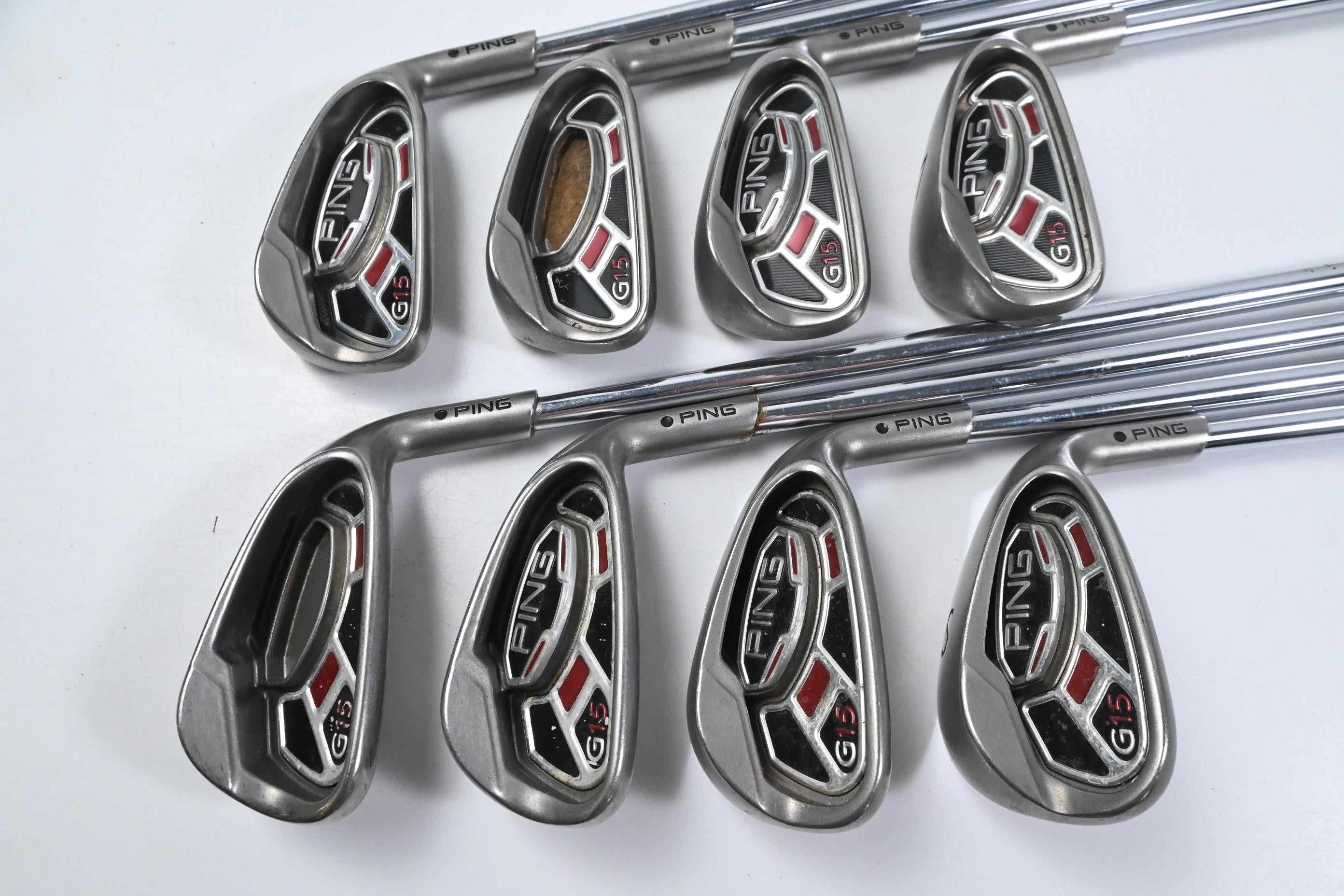 Ping G15 Irons / 4-PW+SW / Black Dot / Regular Flex Ping AWT Steel Shafts