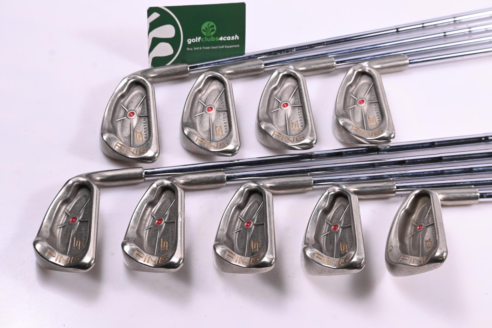 Ping ISI Nickel Irons / 2-9+SW / Red Dot / Stiff Flex Ping Z-Z65 Shafts / NO PW