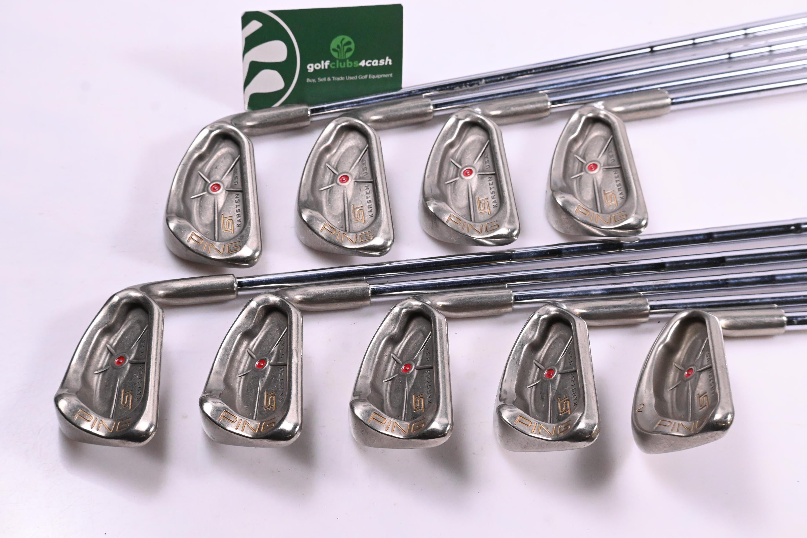 Ping ISI Nickel Irons / 2-9+SW / Red Dot / Stiff Flex Ping Z-Z65 Shafts / NO PW