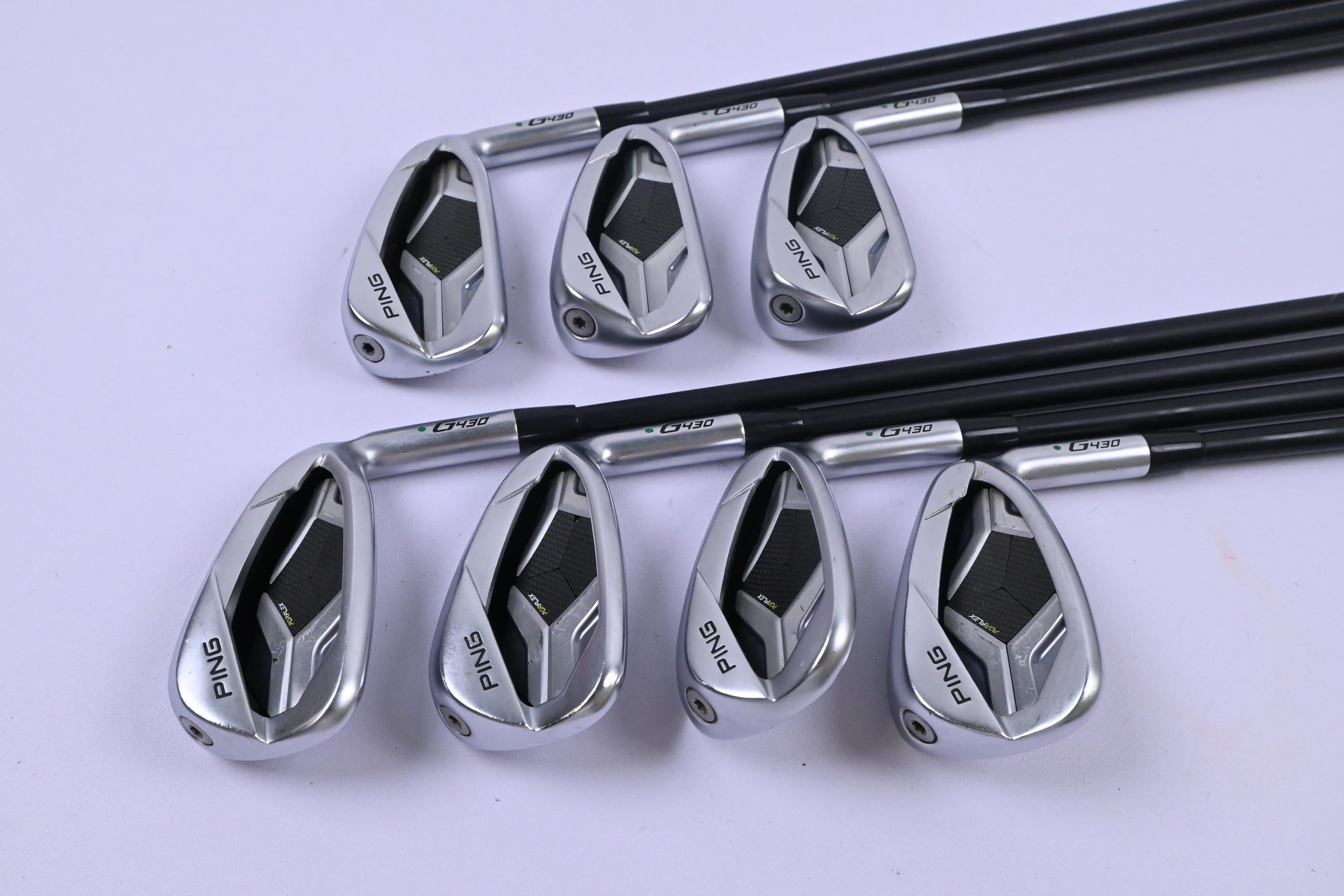 Ping G430 Irons / 5-PW+SW / Green Dot / Regular Flex Ping Alta CB AWT Shafts