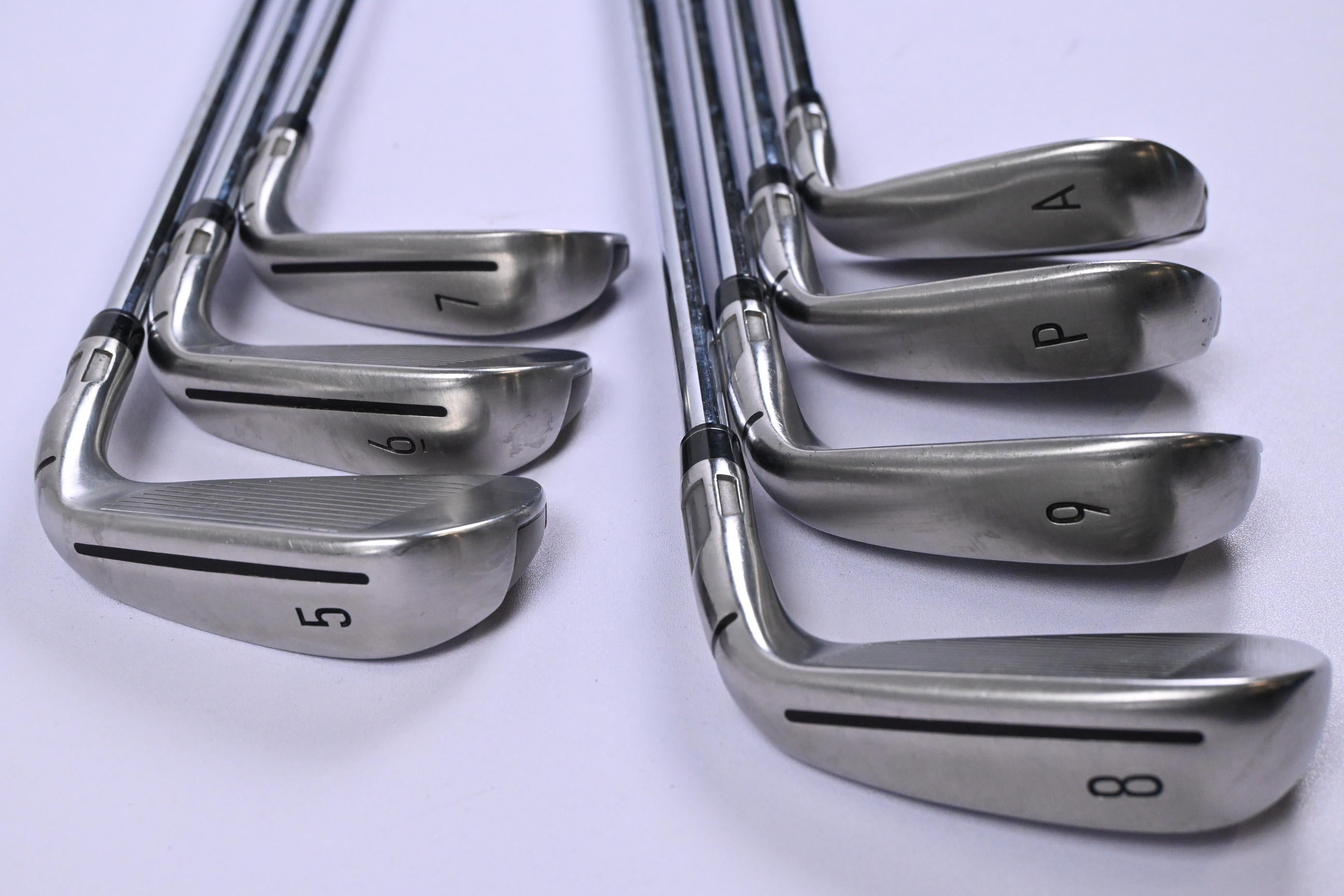 Left Hand Taylormade Stealth Irons / 5-PW+GW / Regular Flex KBS Max MT 85 Shafts