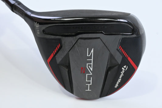 Left Hand Taylormade Stealth 2 #3 Wood / 15 Degree / Stiff Flex Fujikura Motore