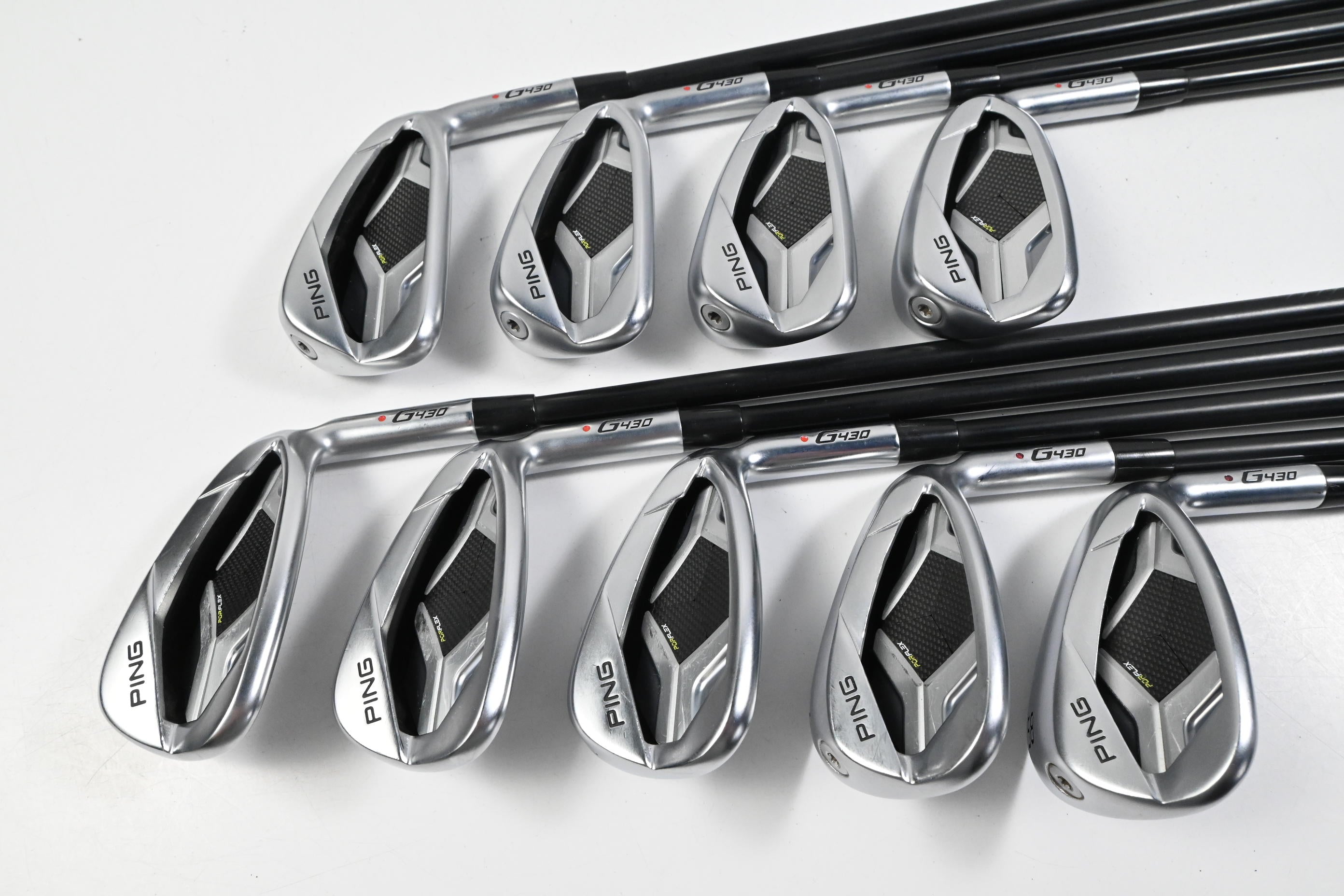 Ping G430 Irons / 5-PW+GW+SW+LW / Red Dot / Stiff Flex Ping Alta CB Black AWT