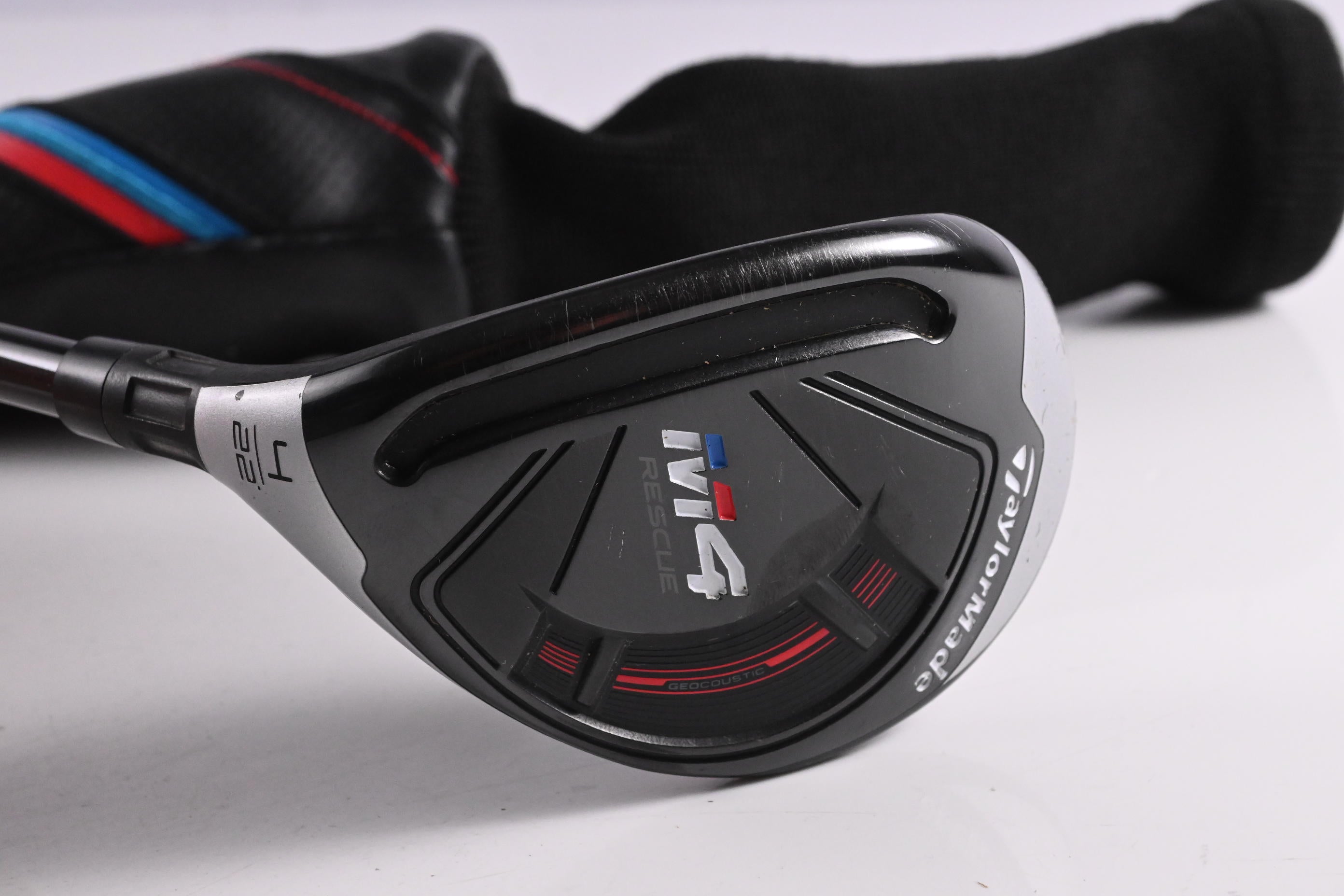 Left Hand Taylormade M4 #4 Hybrid / 22 Degree / Regular Flex Atmos Red 6 Shaft