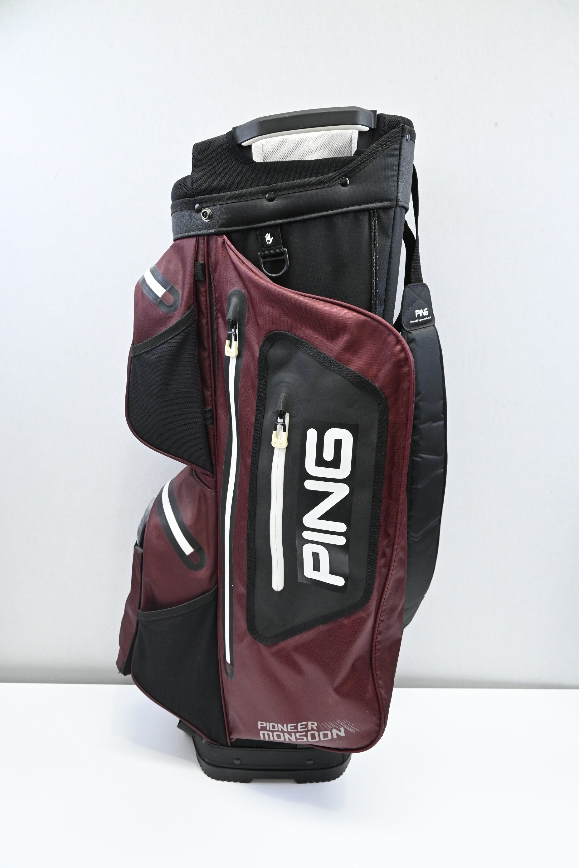 Ping Pioneer Monsoon Cart Bag / 14-Way / Burgundy, Black