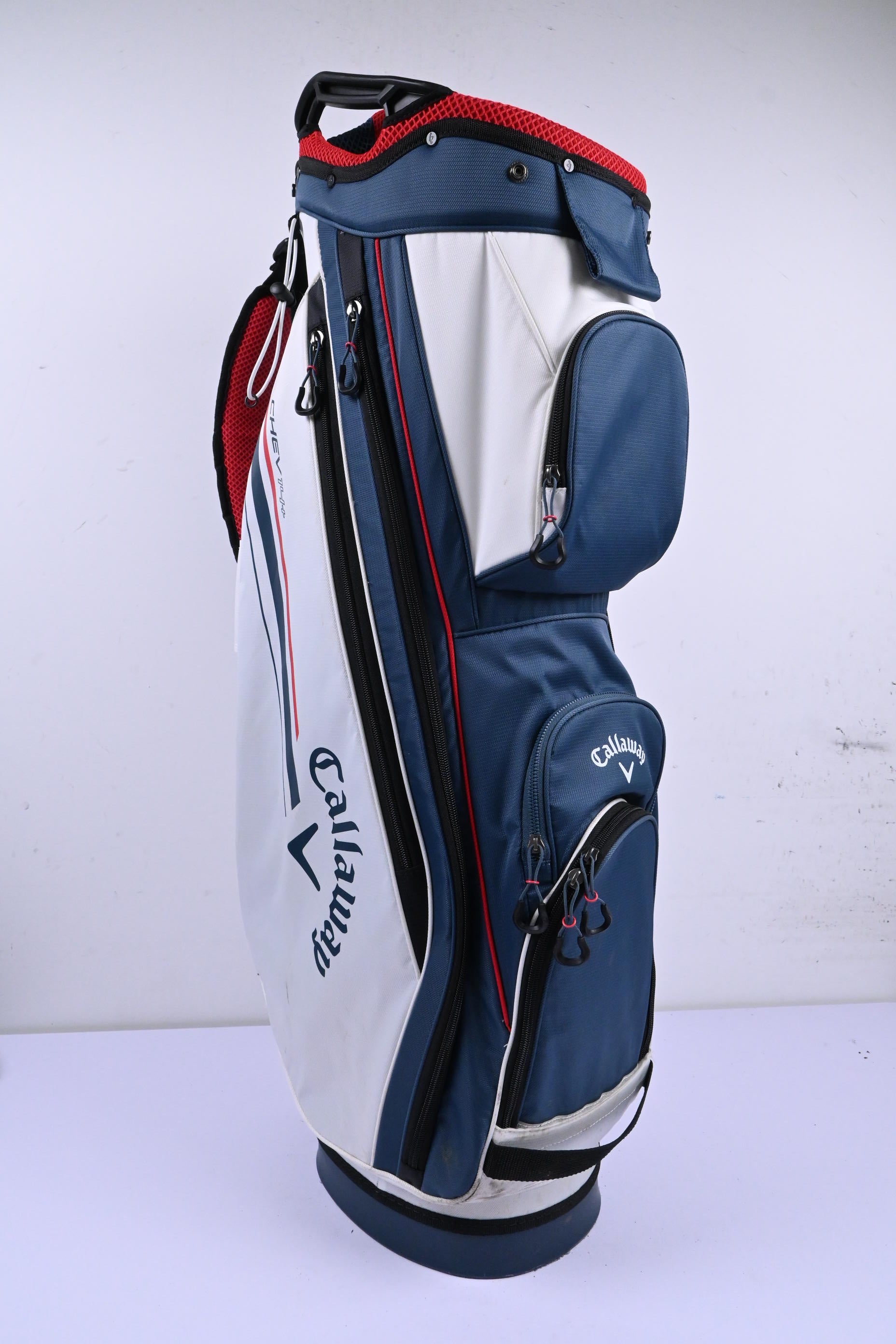 Callaway CHEV 14+ Stand Bag / 14-Way Divider / White, Blue & Red