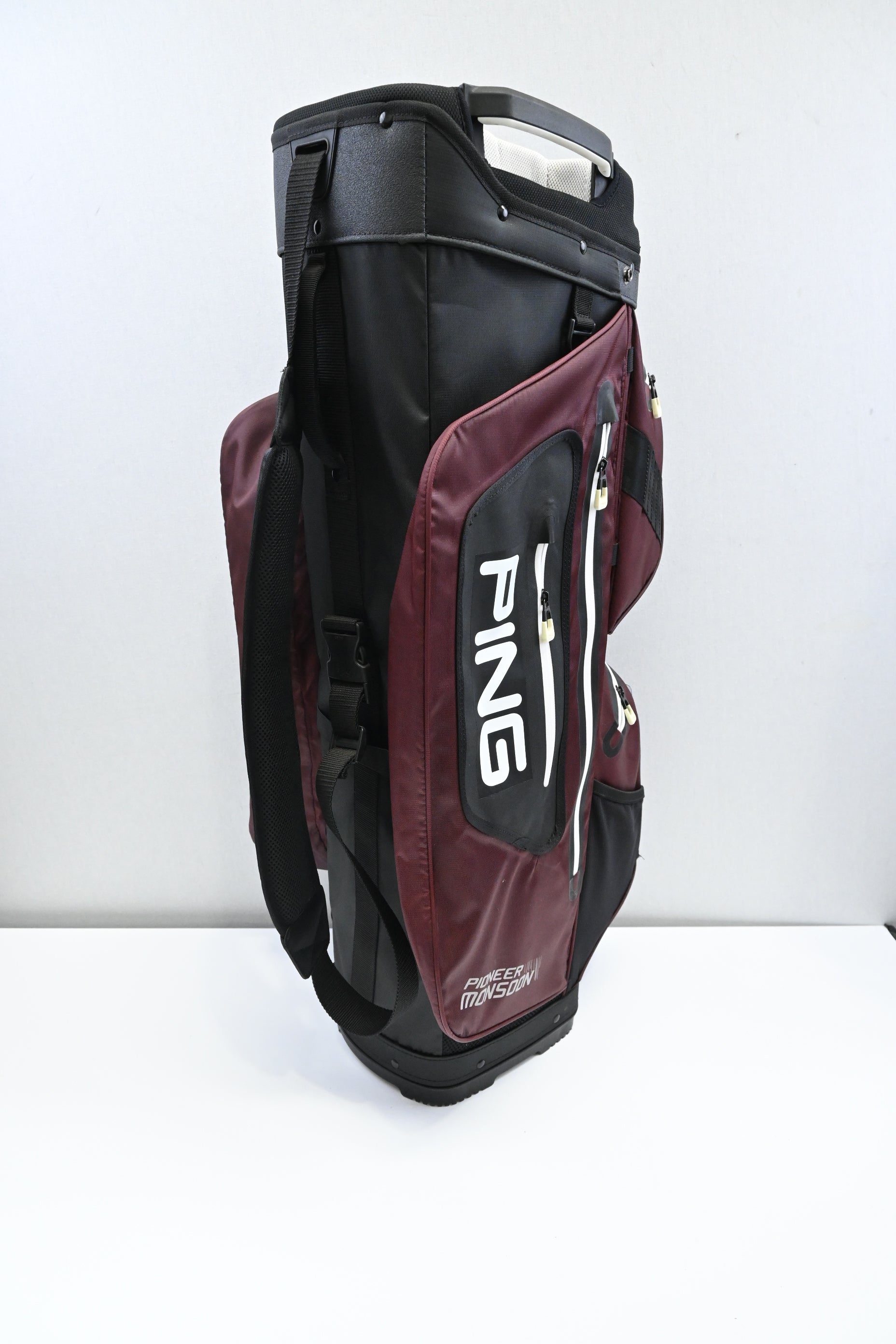 Ping Pioneer Monsoon Cart Bag / 14-Way / Burgundy, Black