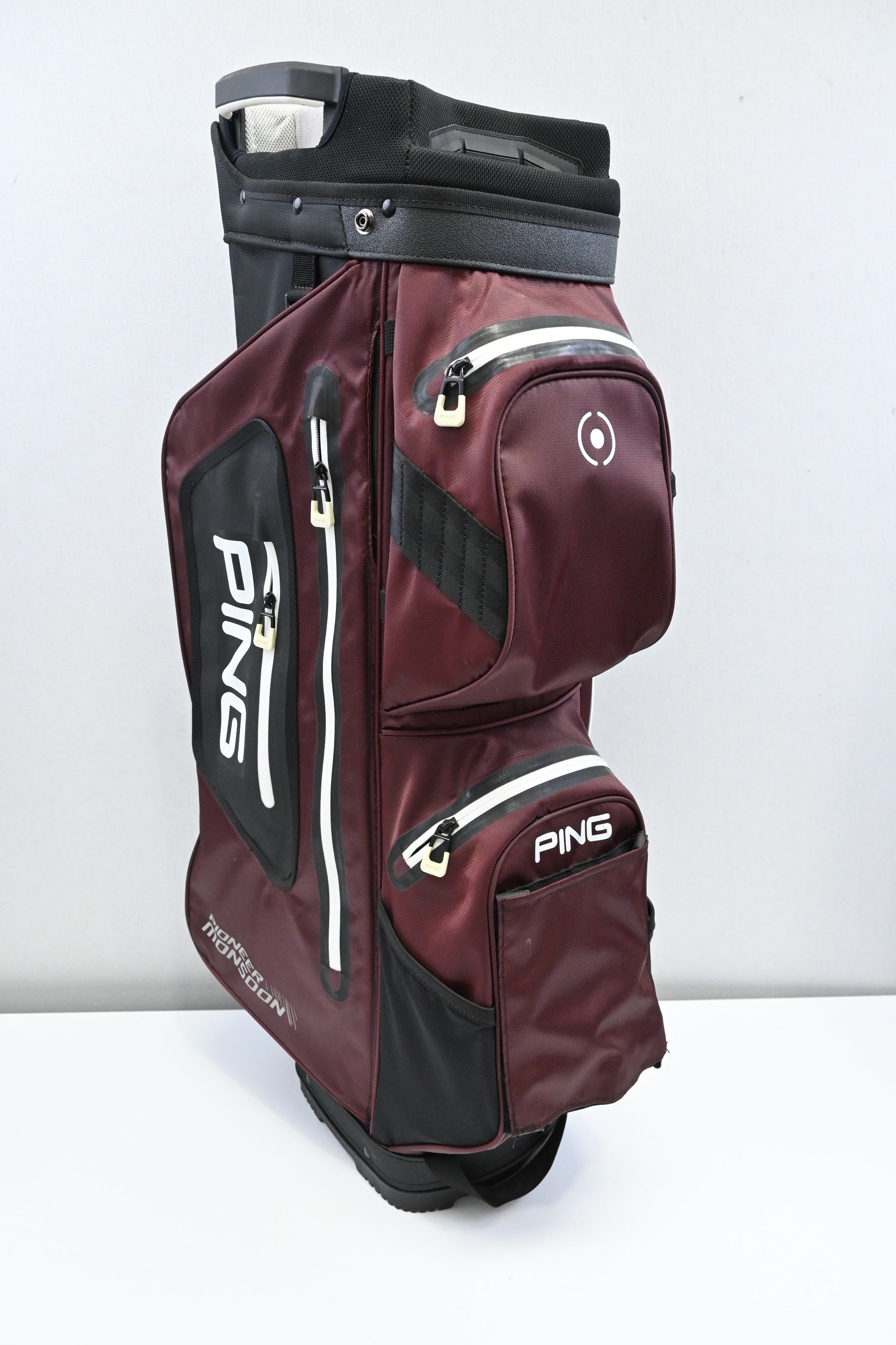 Ping Pioneer Monsoon Cart Bag / 14-Way / Burgundy, Black
