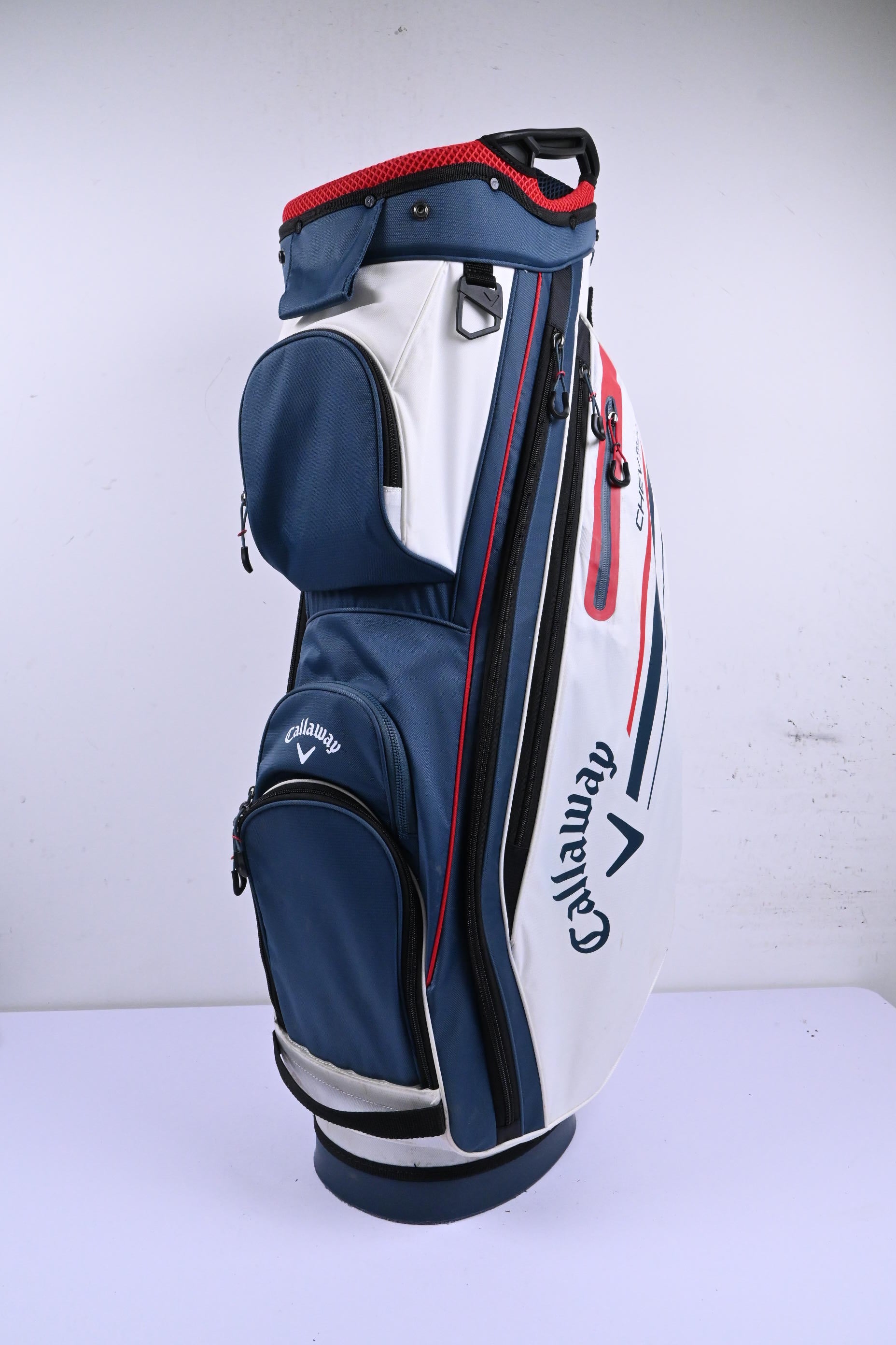 Callaway CHEV 14+ Stand Bag / 14-Way Divider / White, Blue & Red