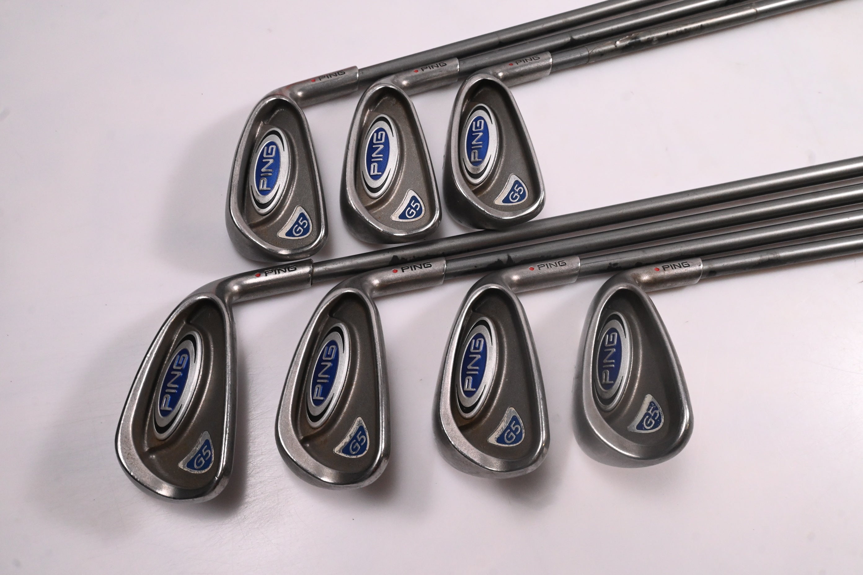 Ping G5 Irons / 4-9i+SW / Red Dot / Regular Flex Ping TFC 100 Shafts