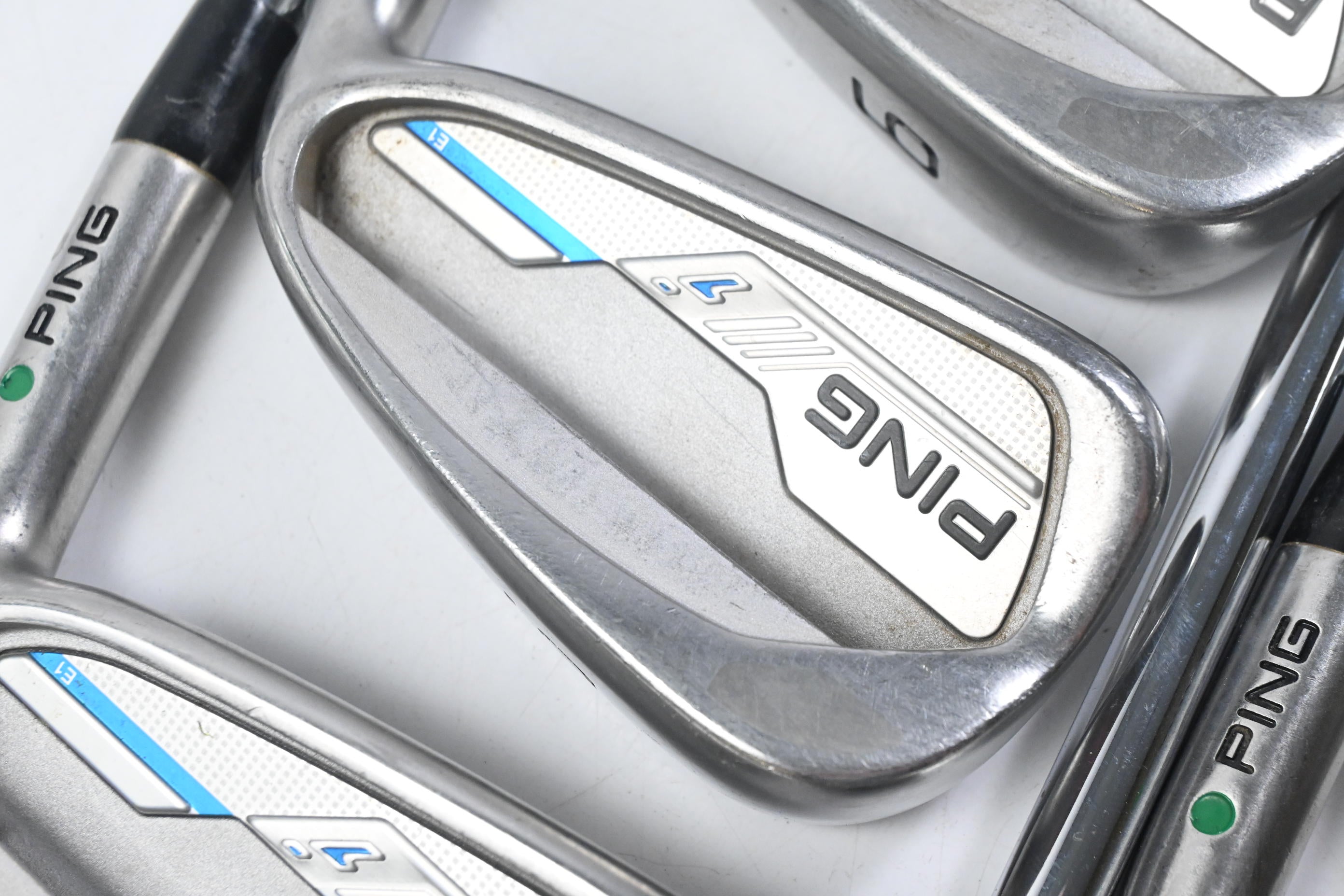 Ping i-Series E1 Irons / 4-PW / Green Dot / Regular Flex Ping CFS Distance Shafts