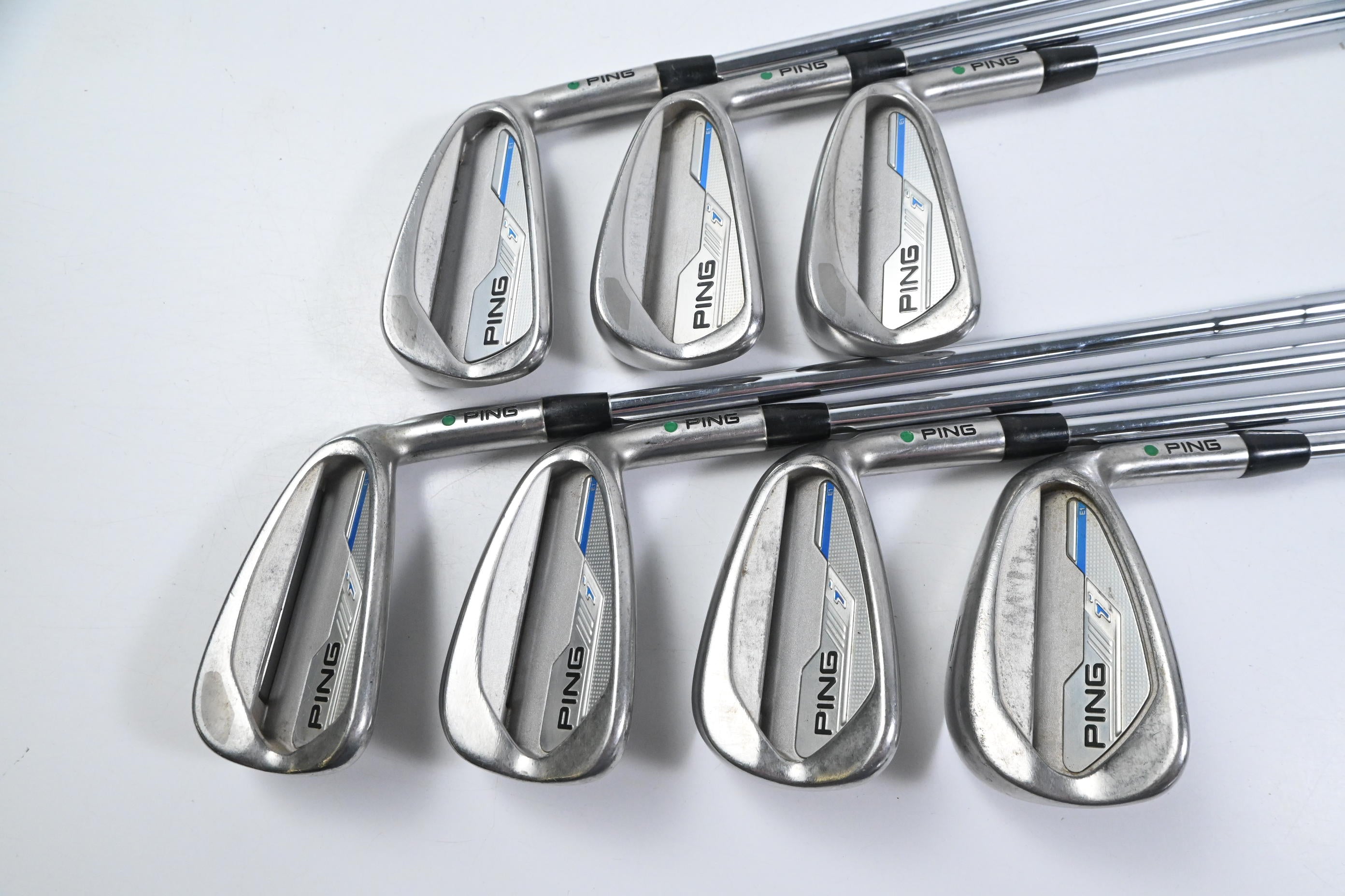 Ping i-Series E1 Irons / 4-PW / Green Dot / Regular Flex Ping CFS Distance Shafts