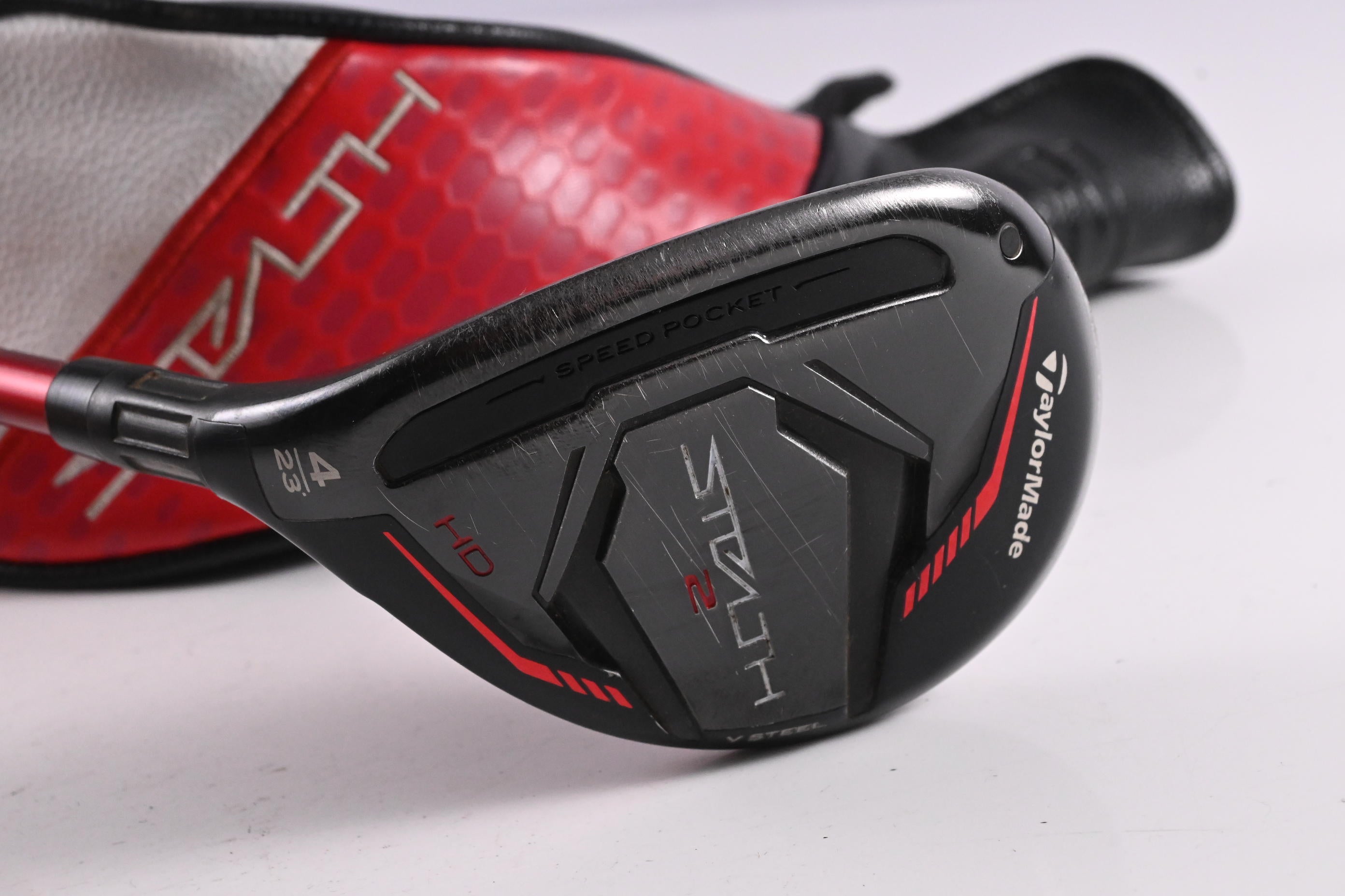 Left Hand Taylormade Stealth 2 HD #4 Hybrid / 23 Degree / Regular Flex Speeder