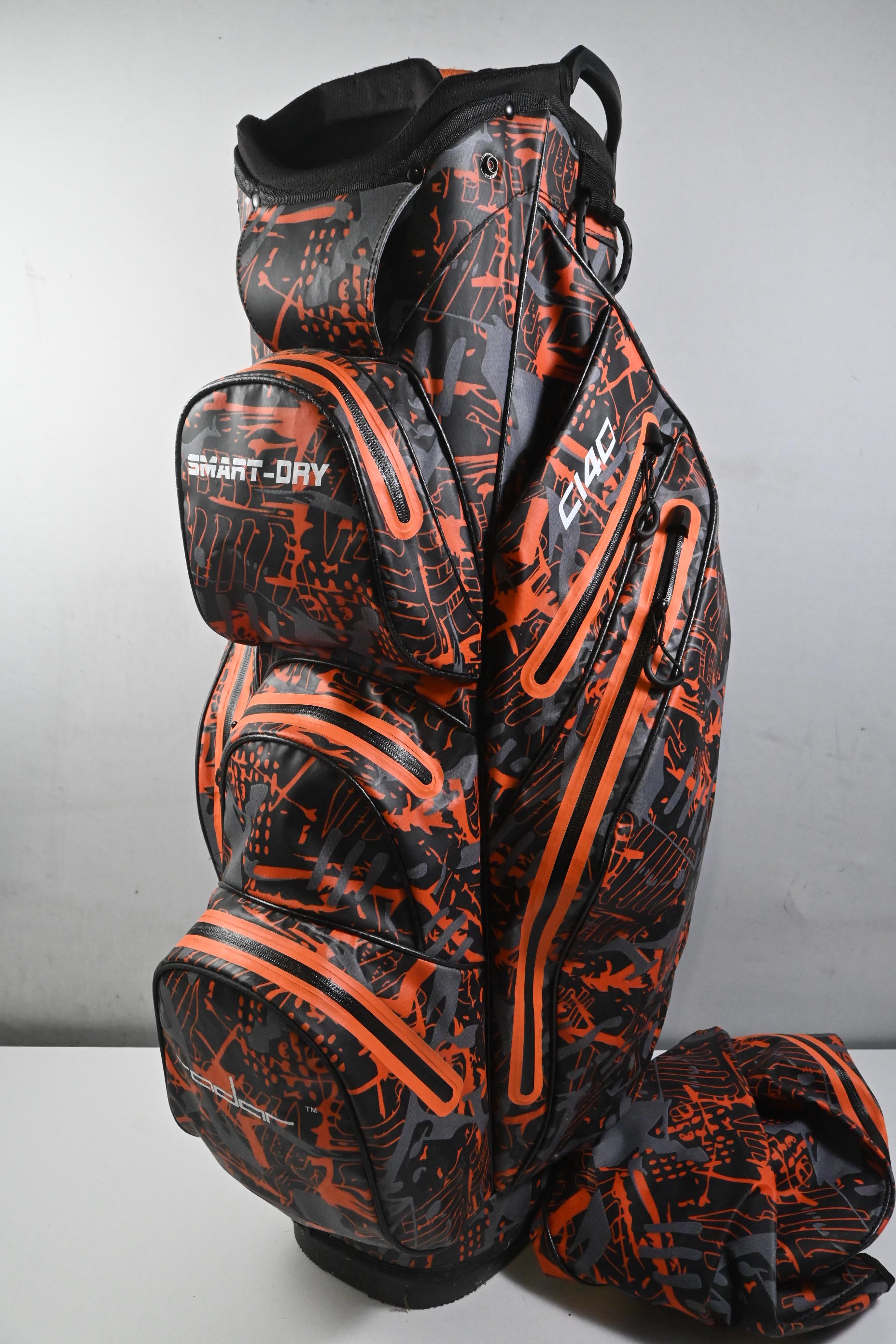 Radar Smart Dry CI40 Cart Bag / 14-Way Divider / Orange Black & Grey