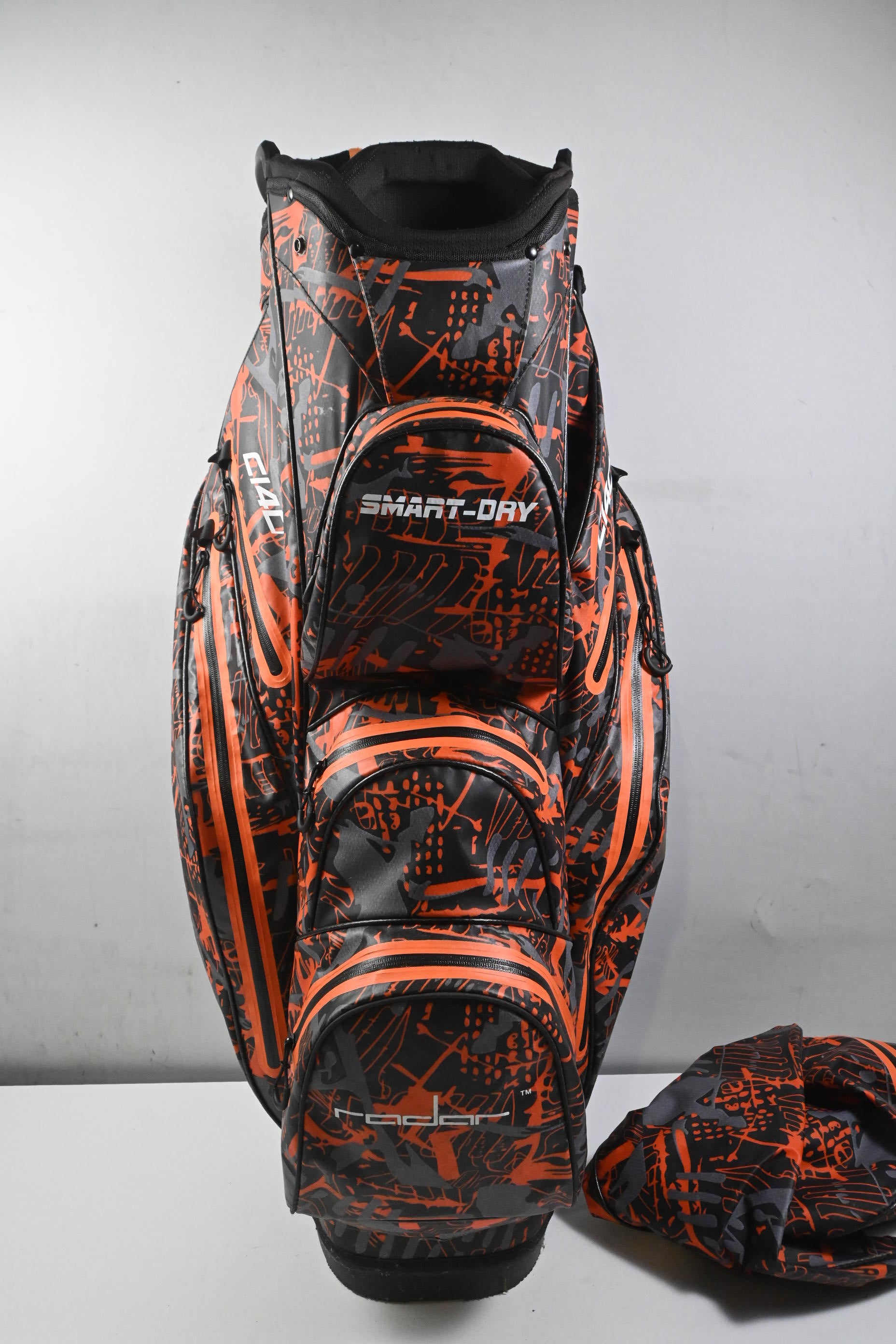 Radar Smart Dry CI40 Cart Bag / 14-Way Divider / Orange Black & Grey