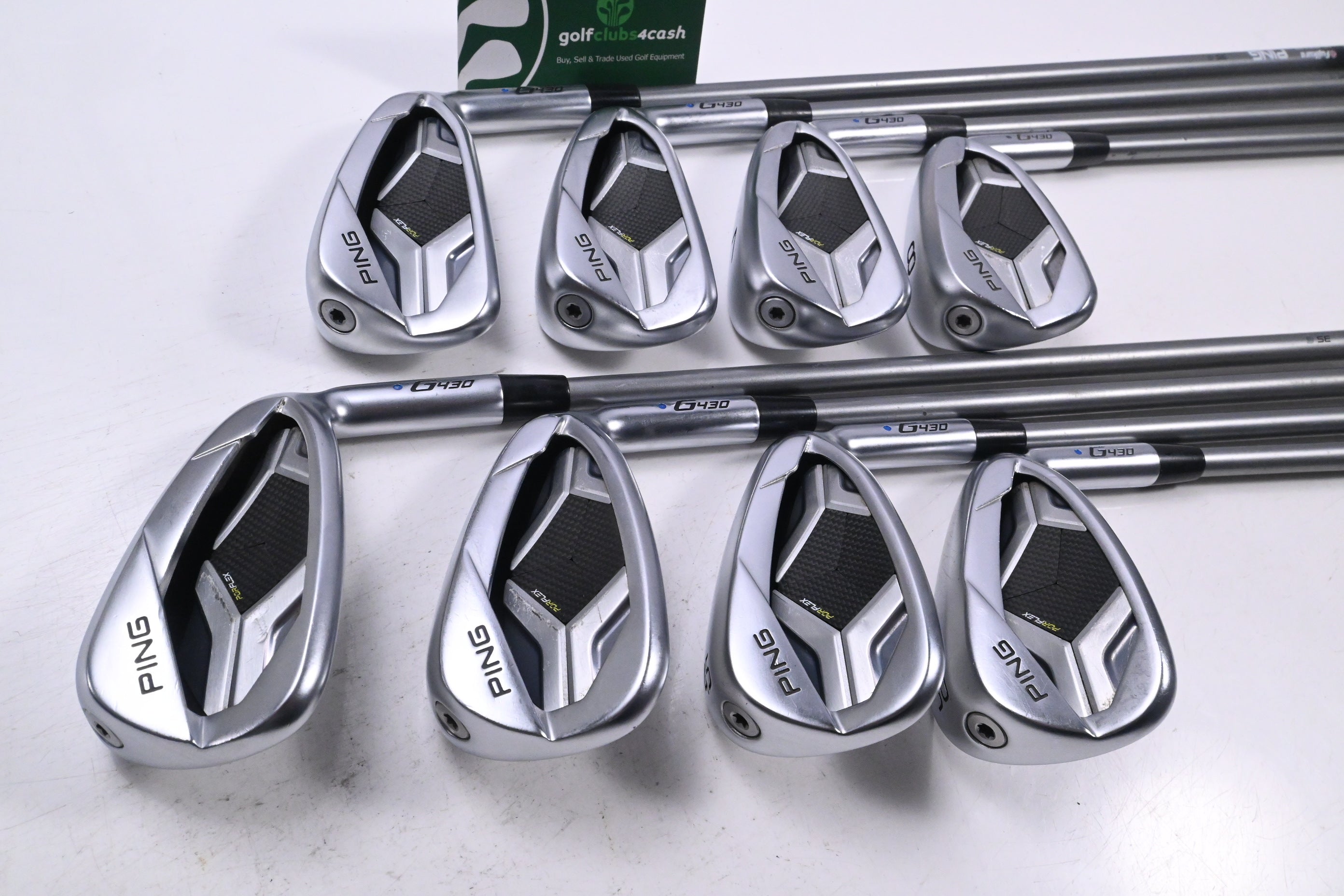 Ping G430 Irons / 5-PW+45+50 / Blue Dot / Senior Flex Ping Alta Quick 35 Shafts