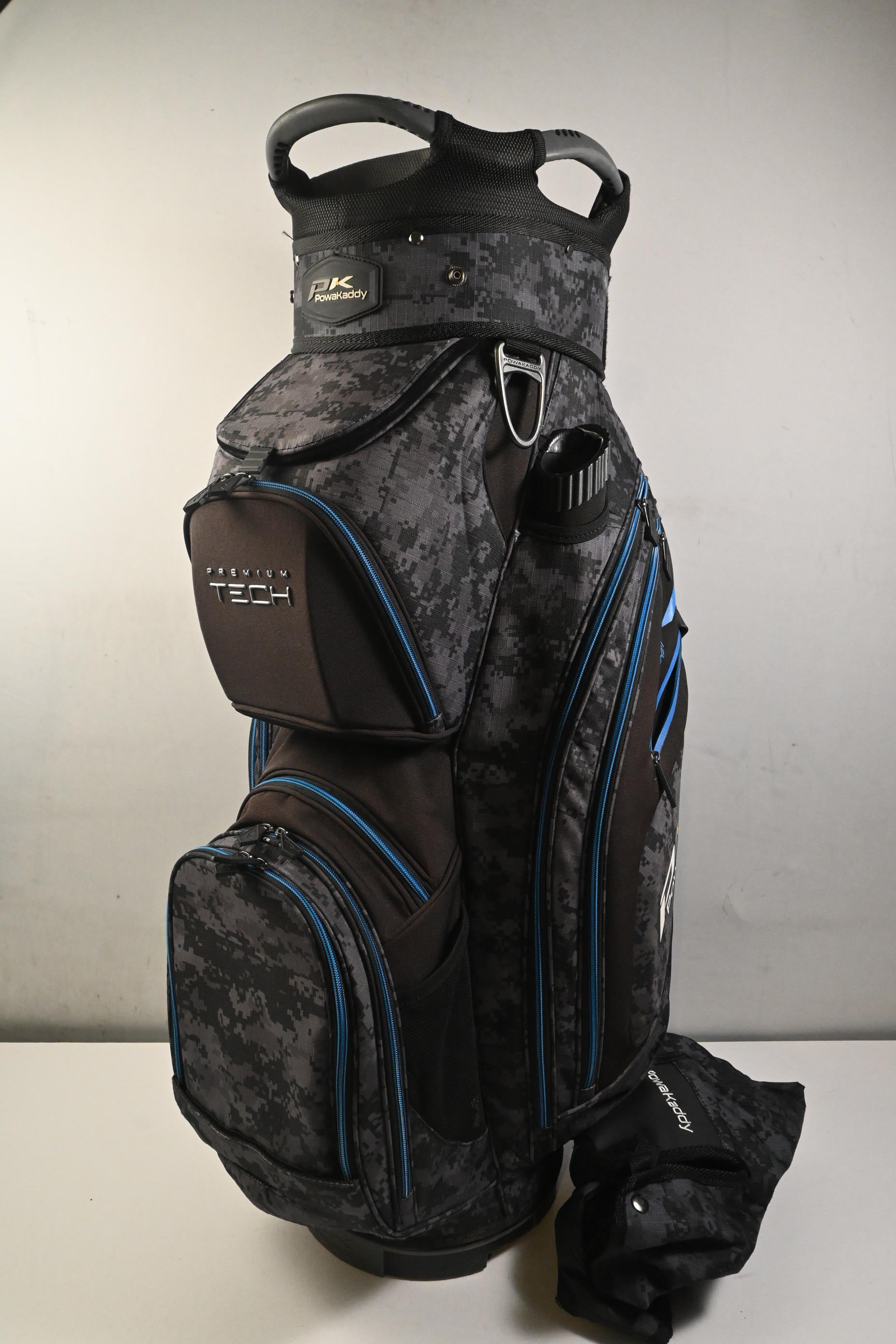 Powakaddy Premium Tech Cart Bag / 14-Way Divider / Grey & Blue