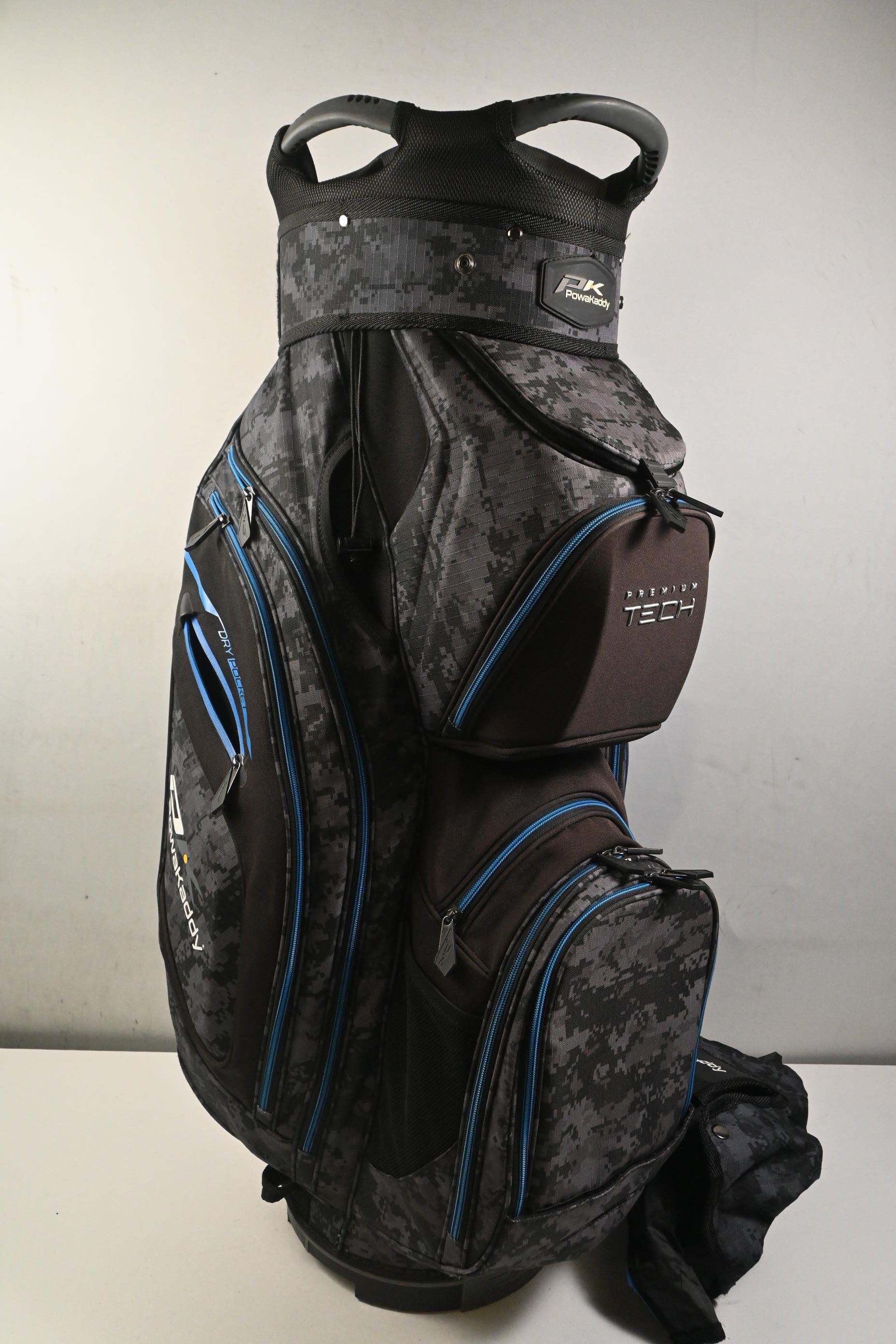 Powakaddy Premium Tech Cart Bag / 14-Way Divider / Grey & Blue