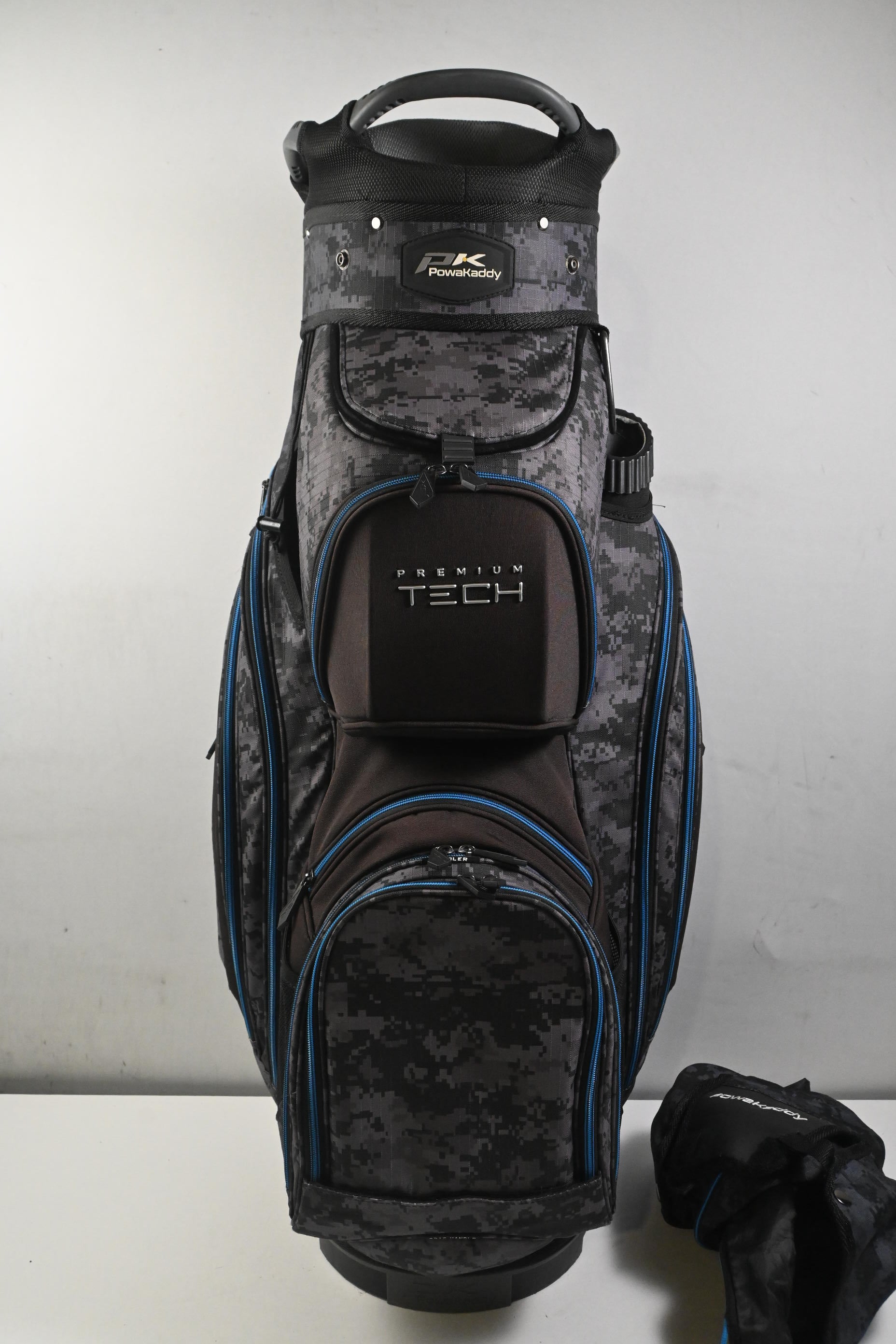 Powakaddy Premium Tech Cart Bag / 14-Way Divider / Grey & Blue