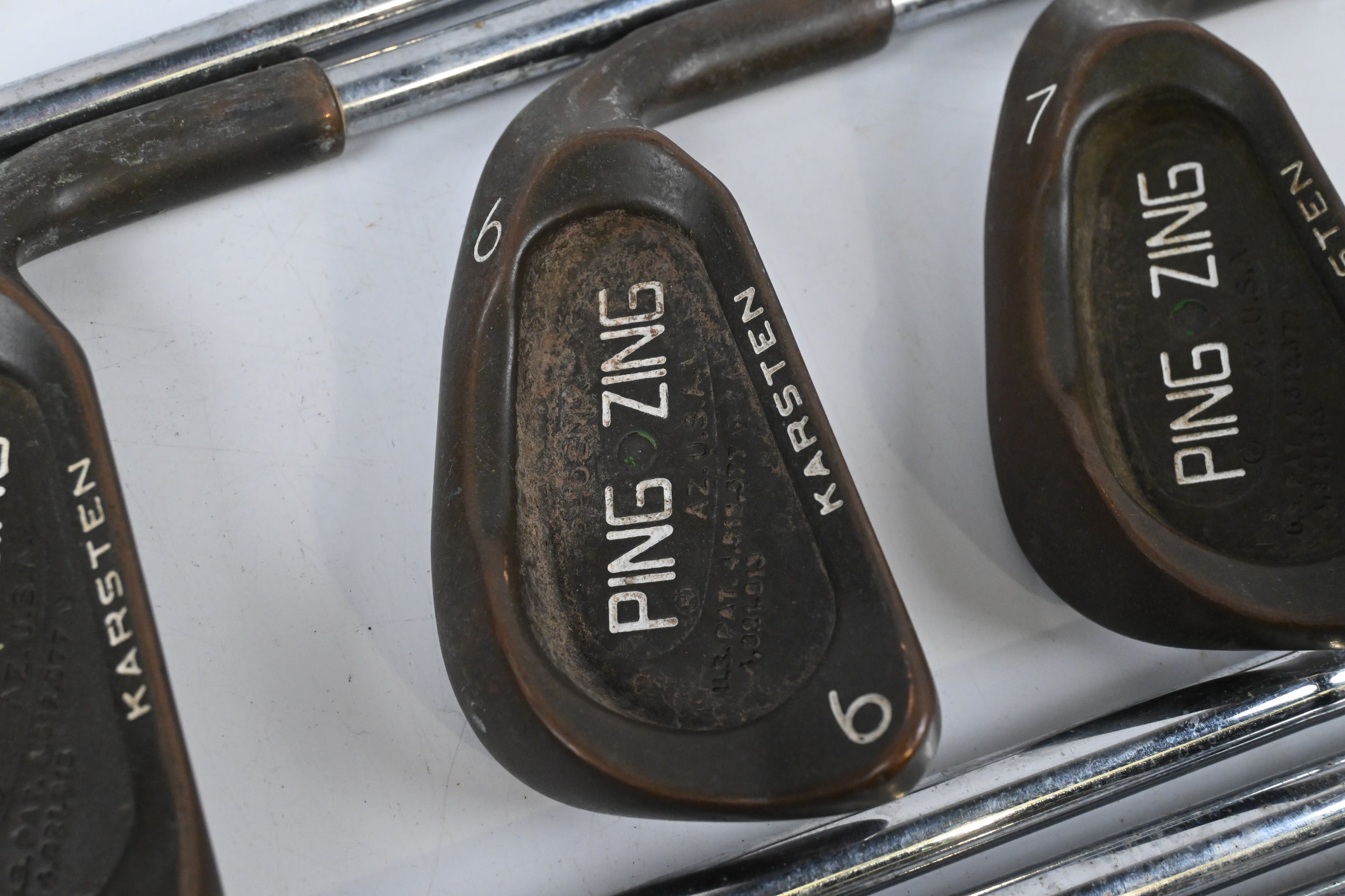 Ping Zing BeCu Irons / 4-PW+SW / Green Dot / Stiff Flex Ping Karsten Shafts